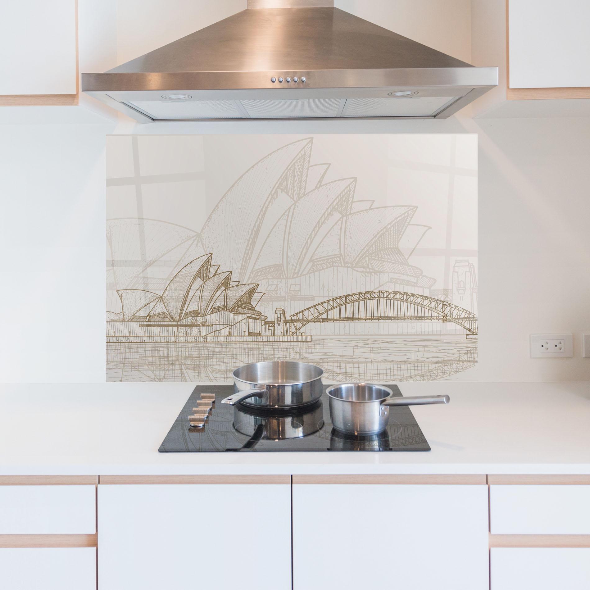 Panou Sticla Bucatarie Brown Opera House mockup 5