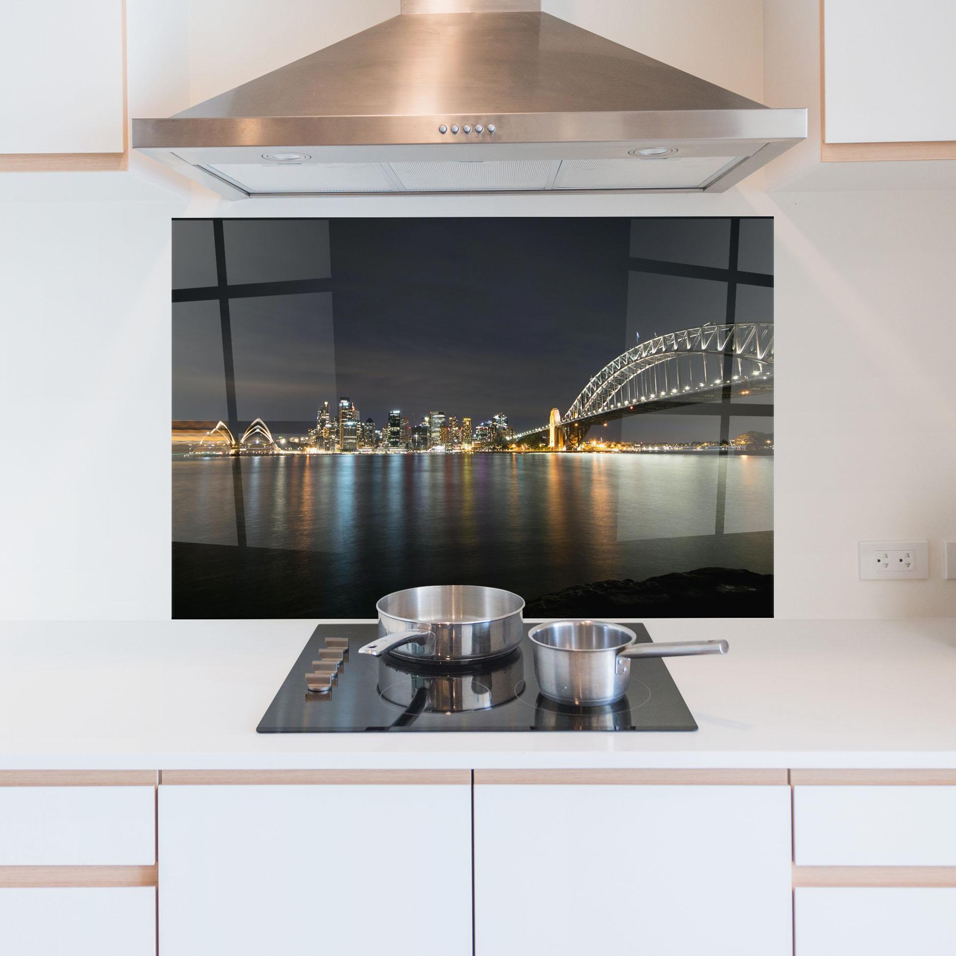 Panou Sticla Bucatarie Harbour Bridge mockup 5