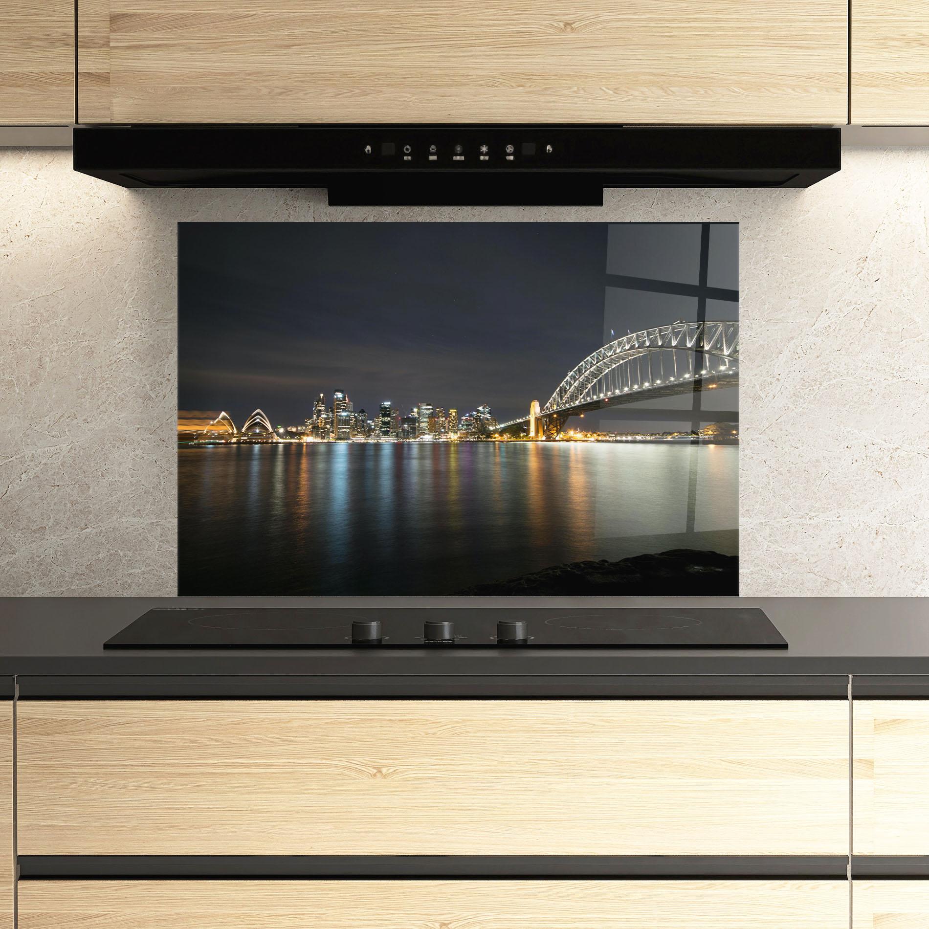 Panou Sticla Bucatarie Harbour Bridge mockup 3