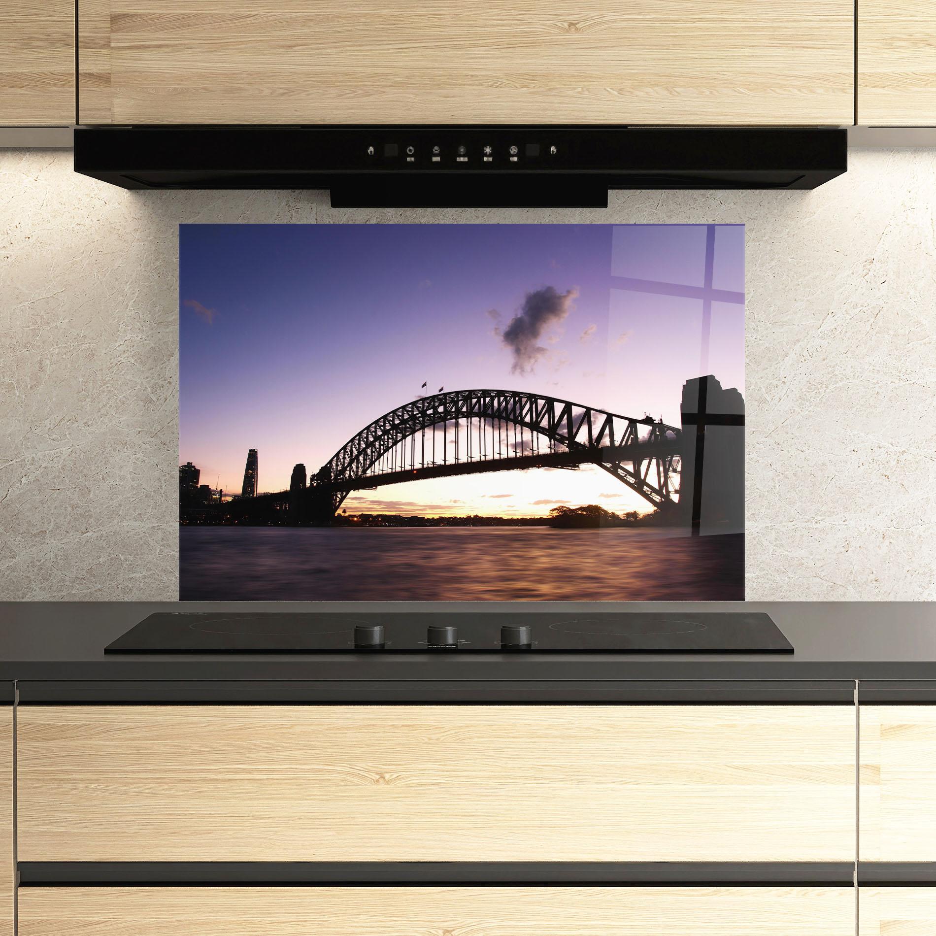 Panou Sticla Bucatarie Purple Sky Sydney mockup 3