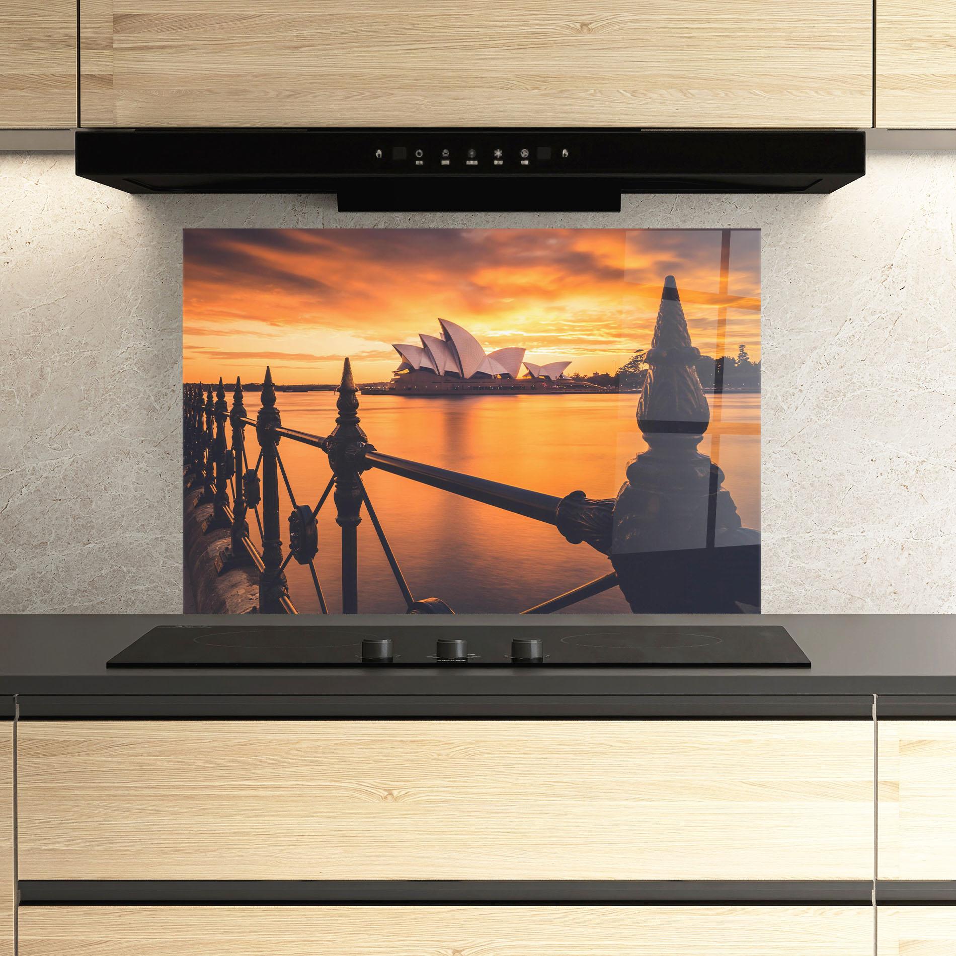 Panou Sticla Bucatarie Sydney Orange View mockup 3