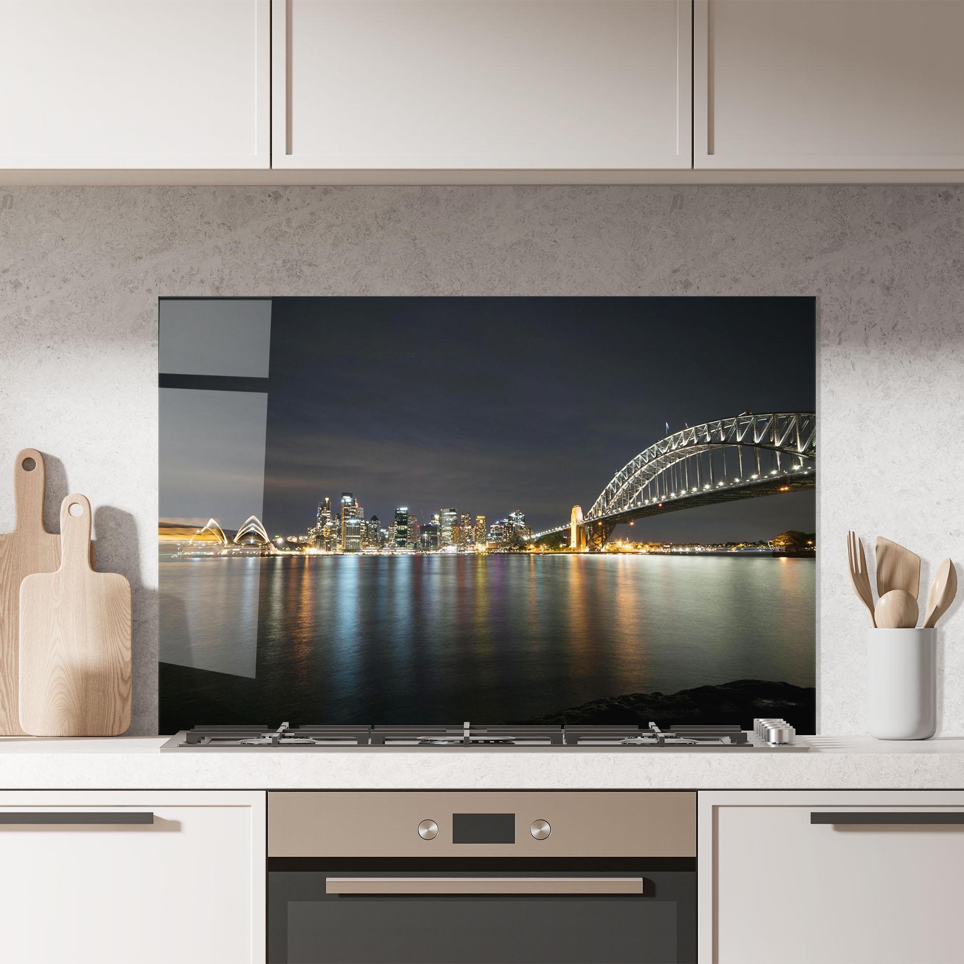 Panou Sticla Bucatarie Harbour Bridge mockup 7