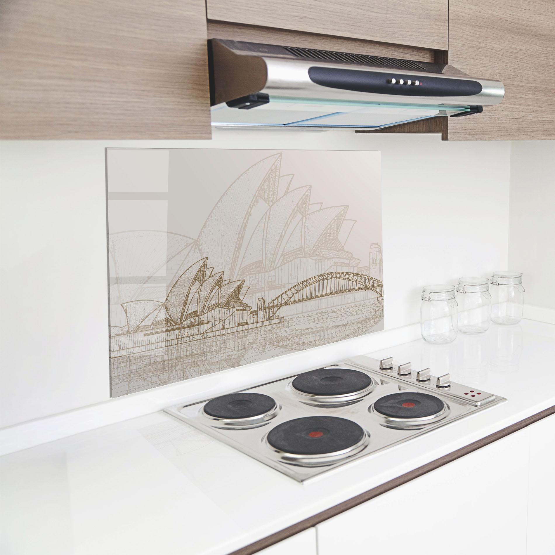 Panou Sticla Bucatarie Brown Opera House mockup 8