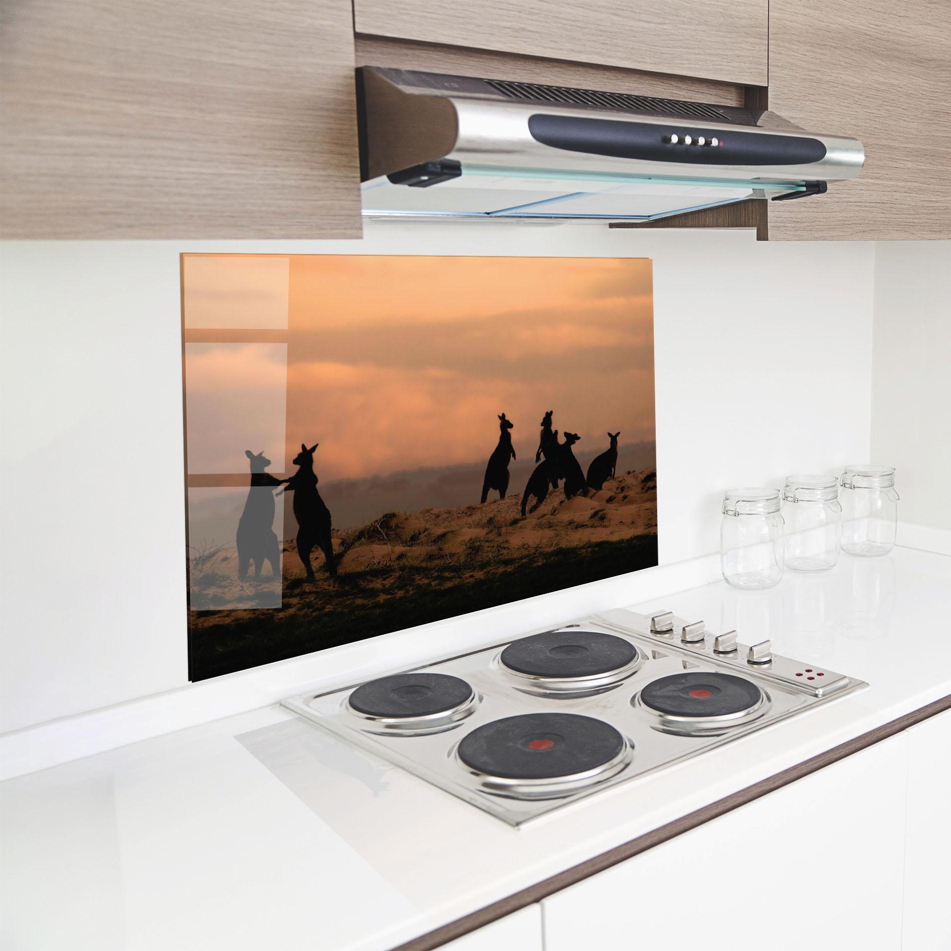 Panou Sticla Bucatarie Kangaroos Playing mockup 8