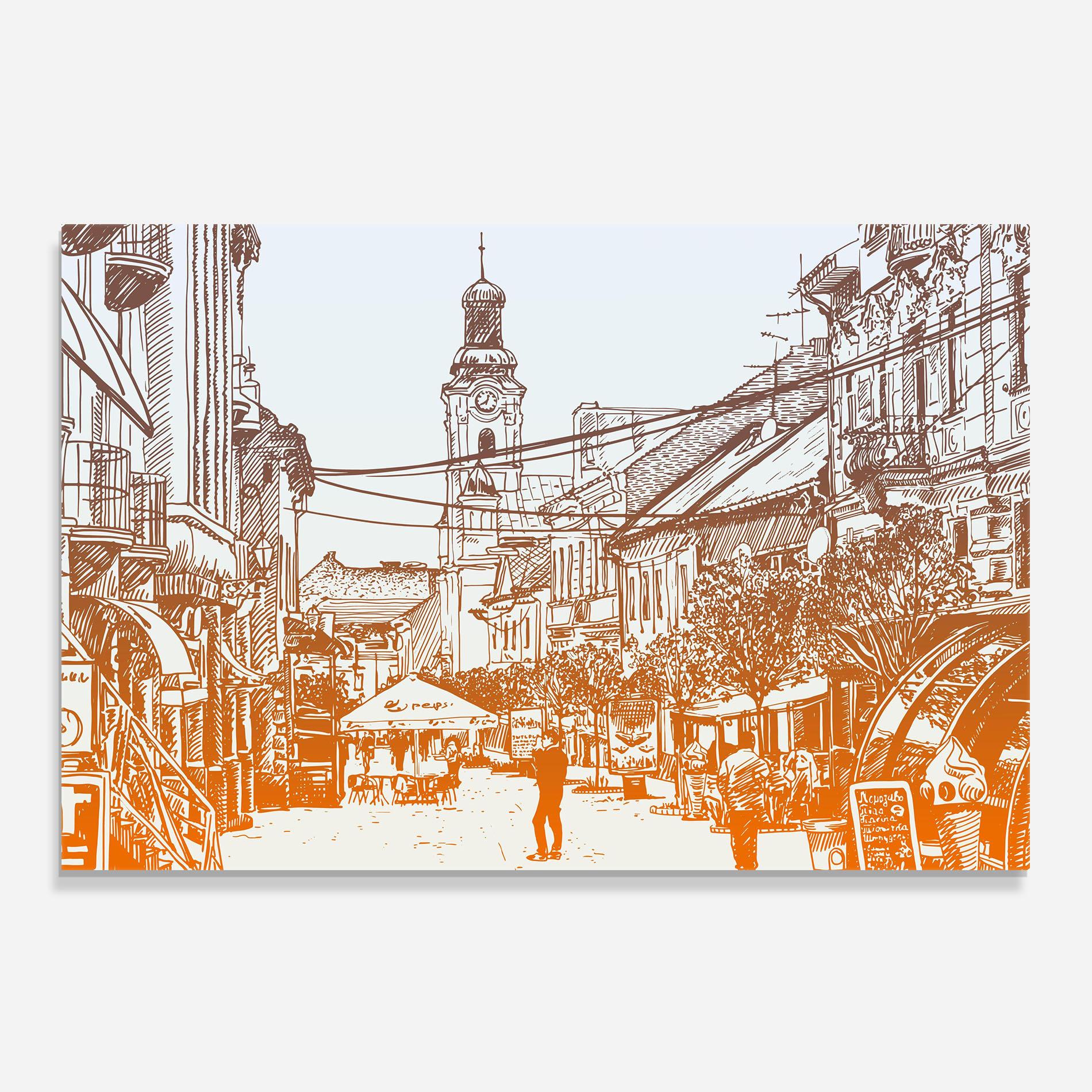 Panou Sticla Bucatarie Cityscape Ukraine mockup 0