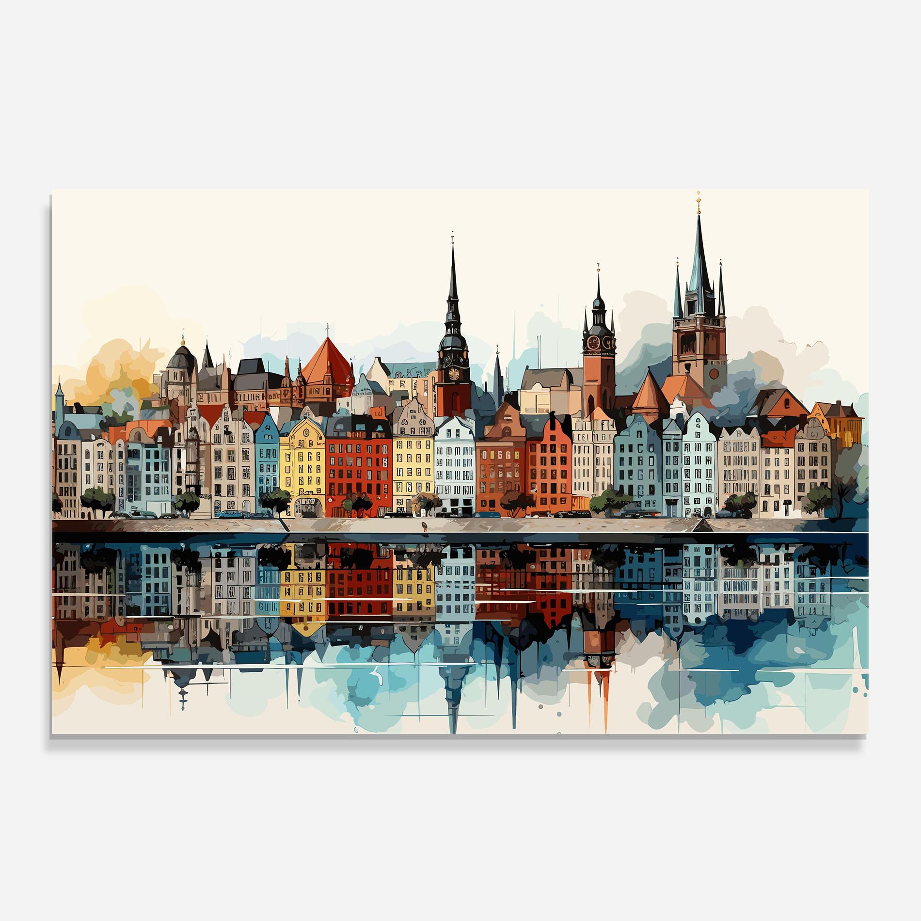 Panou Sticla Bucatarie German Buildings mockup 0