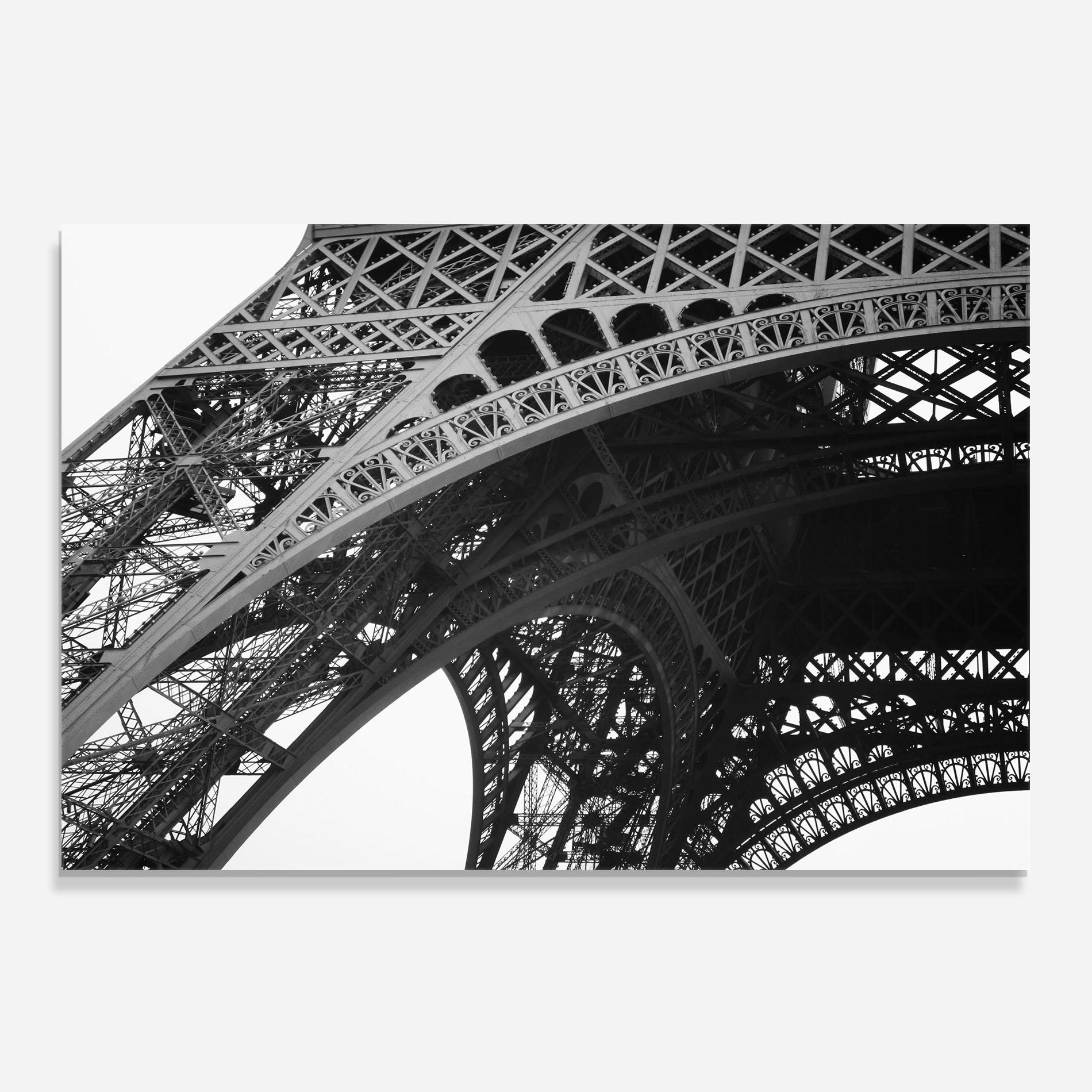 Panou Sticla Bucatarie Grey Eiffel Tower mockup 0