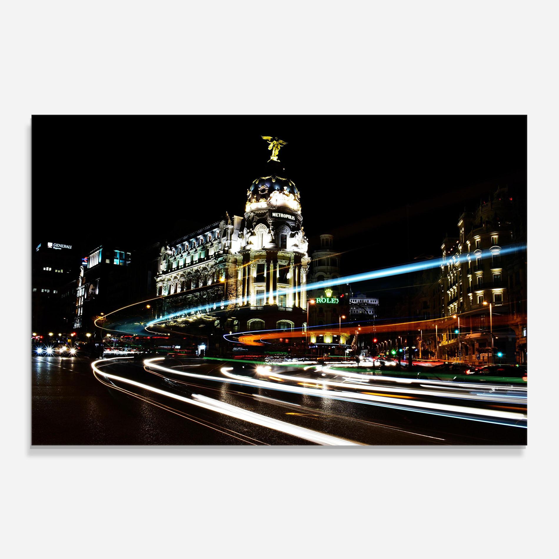 Panou Sticla Bucatarie Madrid At Night mockup 0
