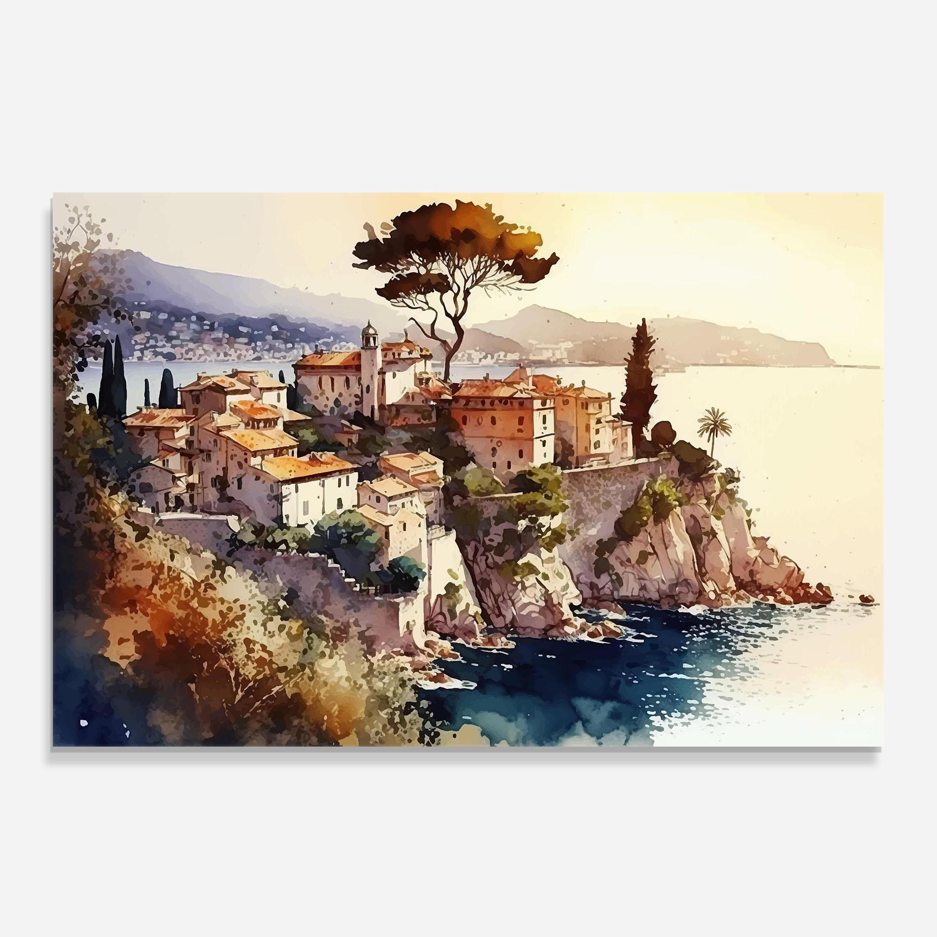 Panou Sticla Bucatarie Stunning View Painting mockup 0