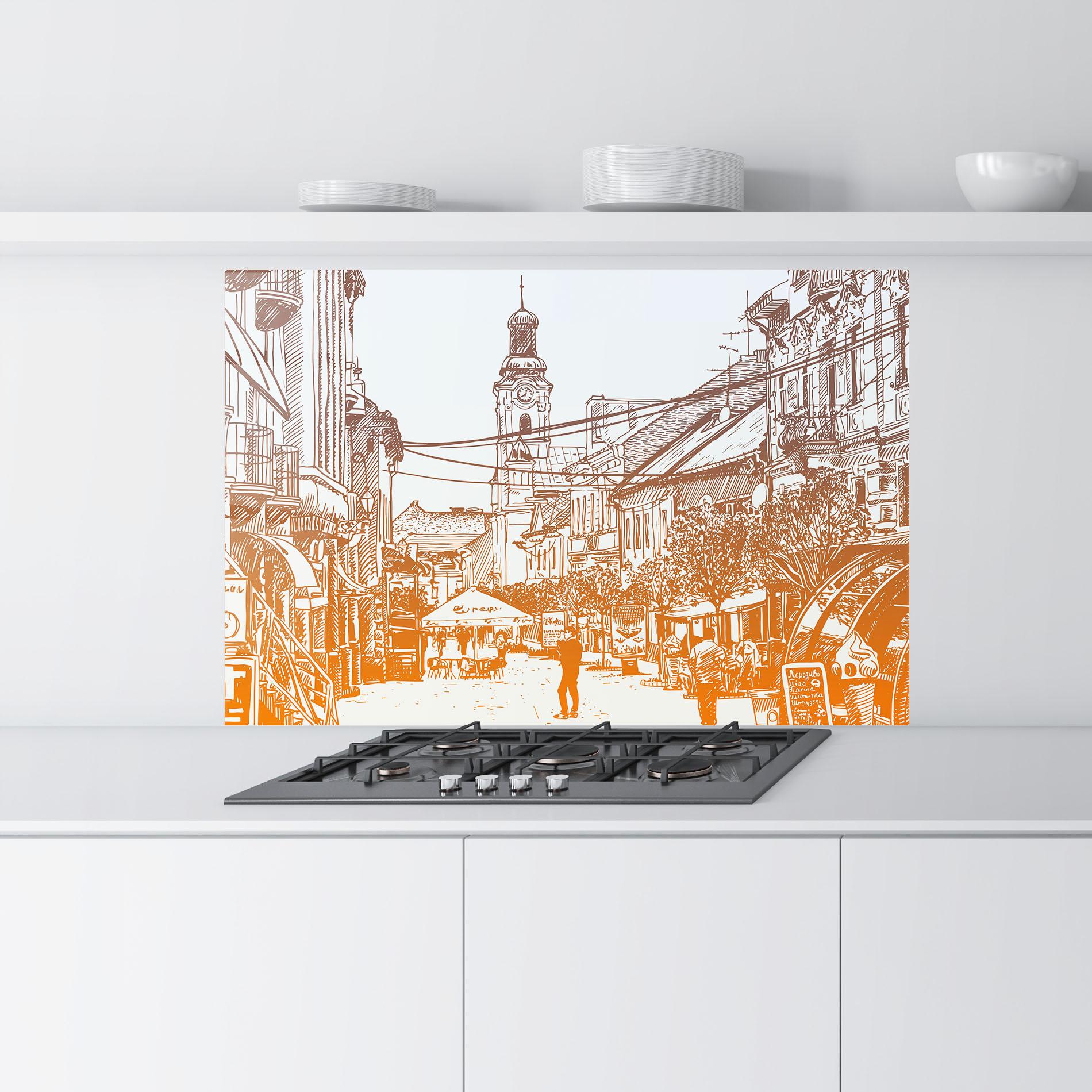 Panou Sticla Bucatarie Cityscape Ukraine mockup 9