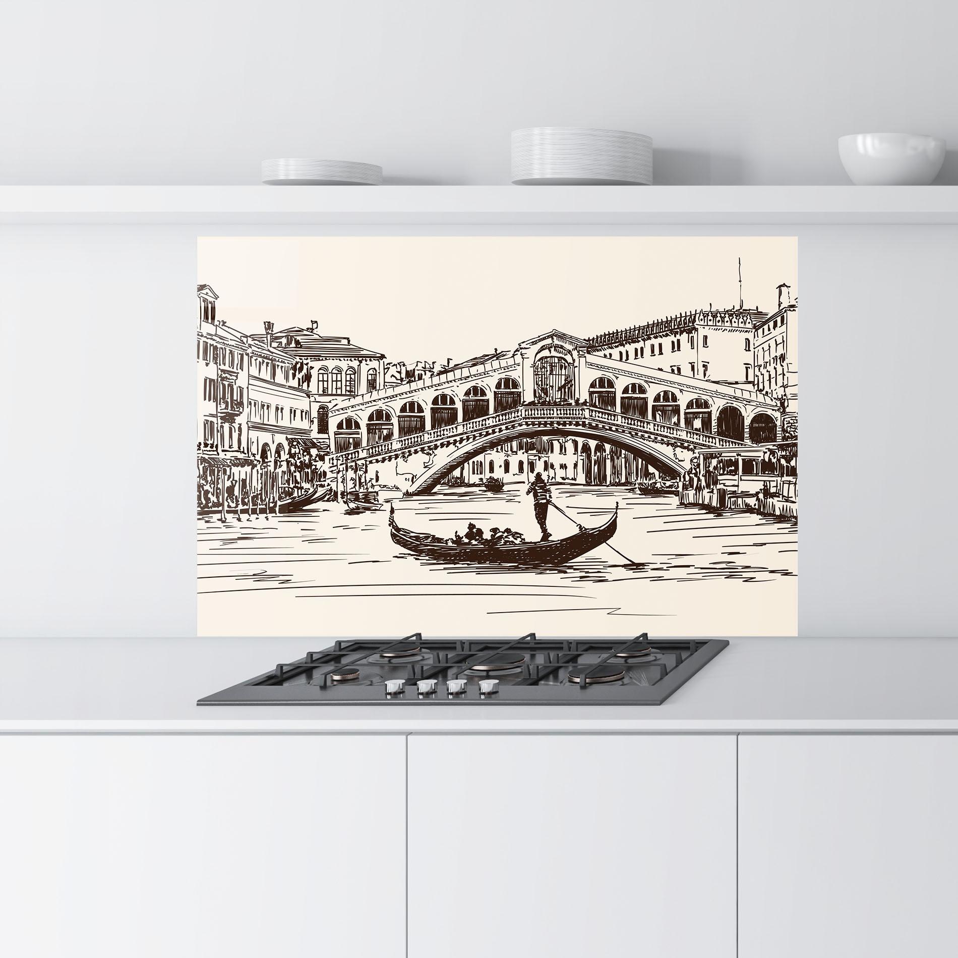 Panou Sticla Bucatarie Rialto Bridge mockup 9