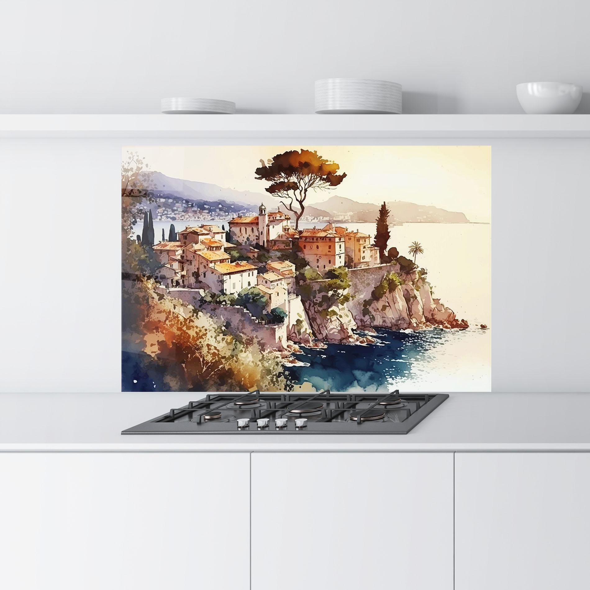 Panou Sticla Bucatarie Stunning View Painting mockup 9