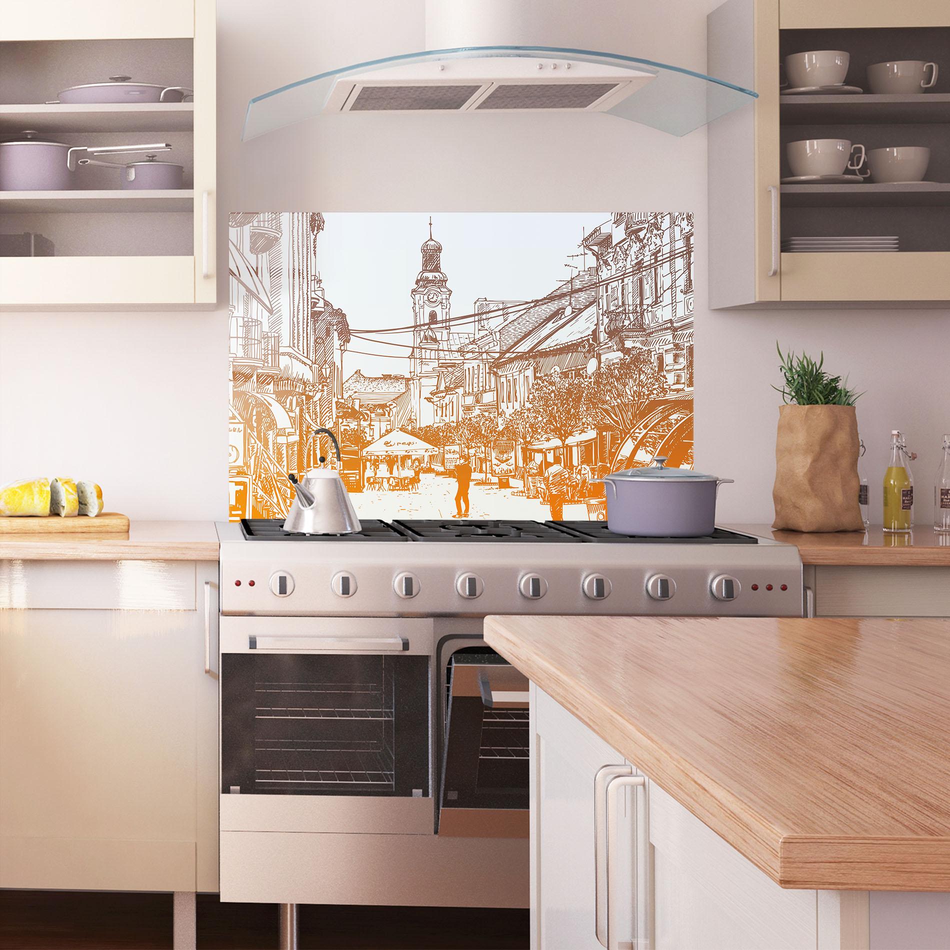 Panou Sticla Bucatarie Cityscape Ukraine mockup 1