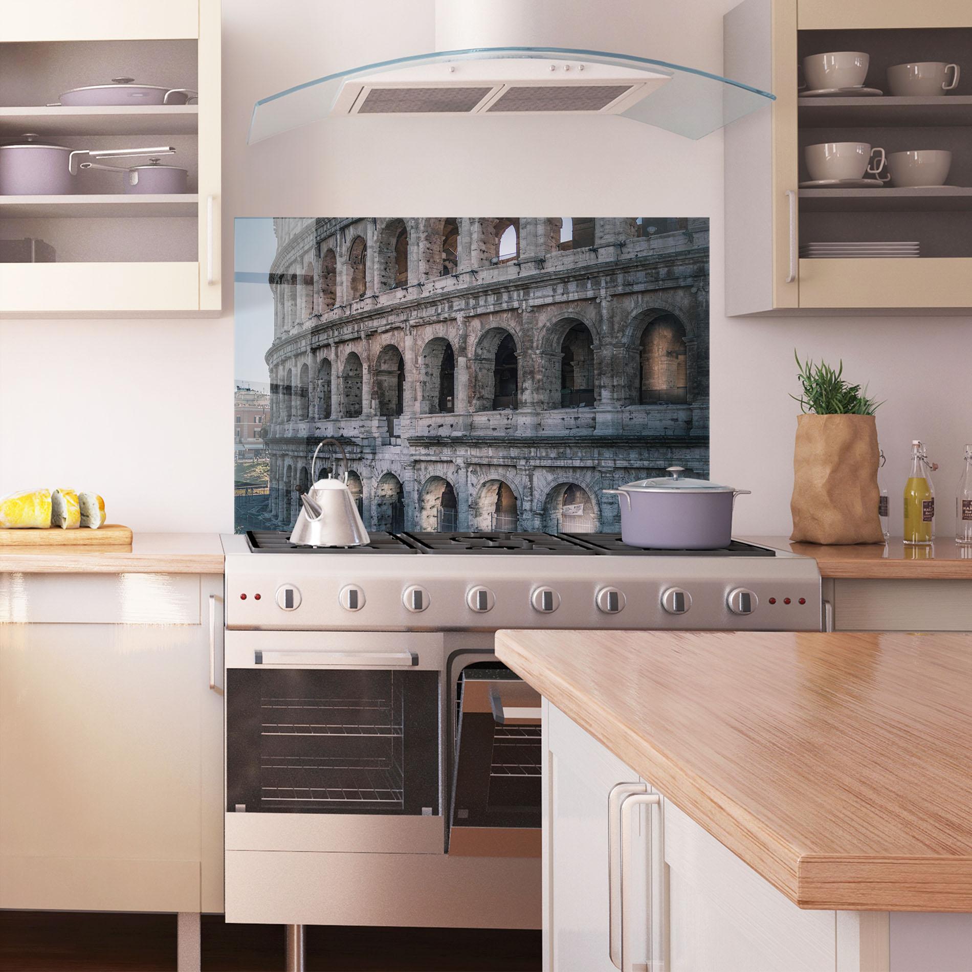 Panou Sticla Bucatarie Colosseum Roma mockup 1