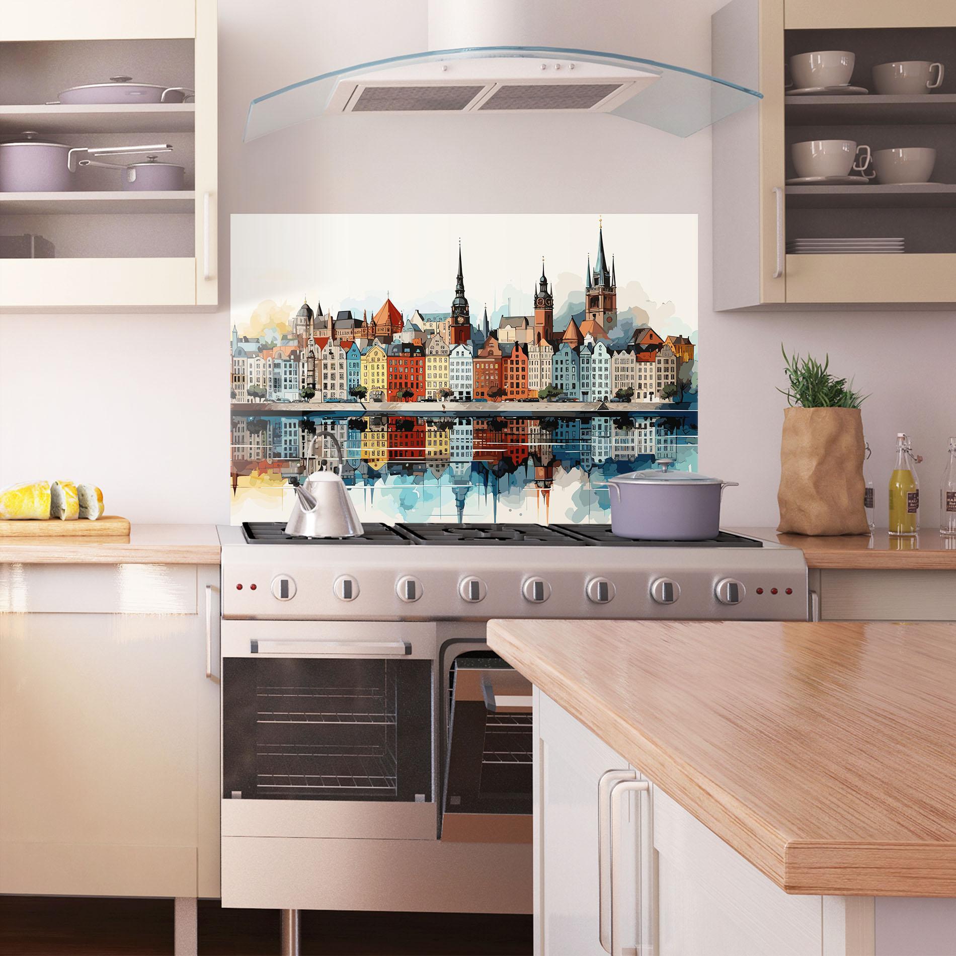 Panou Sticla Bucatarie German Buildings mockup 1