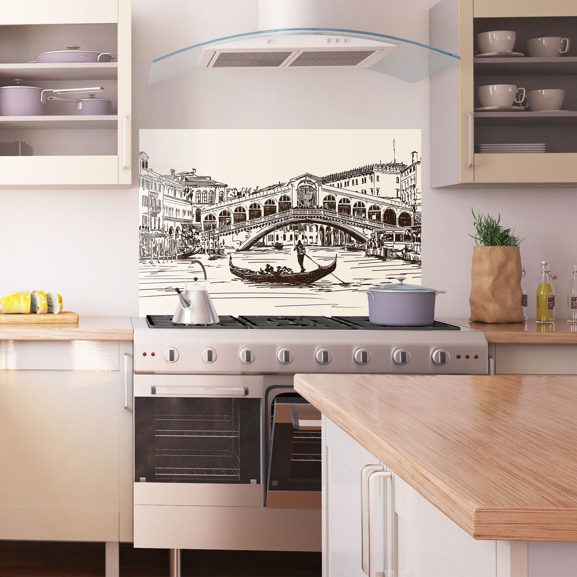 Panou Sticla Bucatarie Rialto Bridge mockup 1