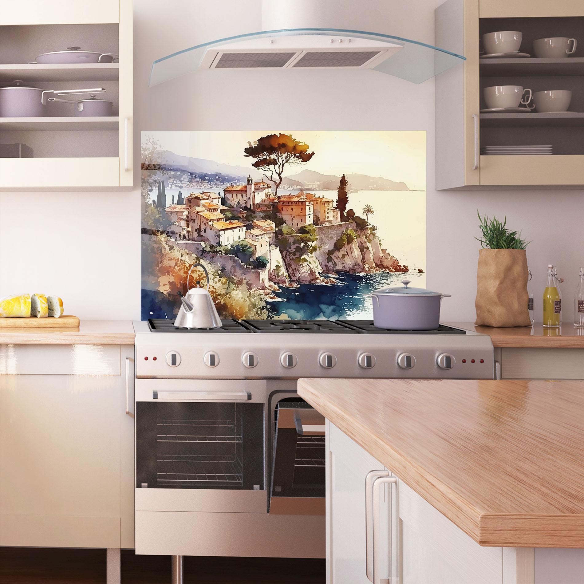 Panou Sticla Bucatarie Stunning View Painting mockup 1