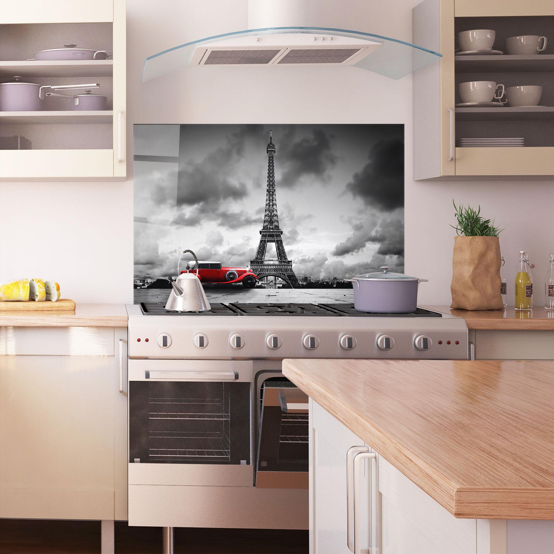 Panou Sticla Bucatarie Vintage Paris mockup 1