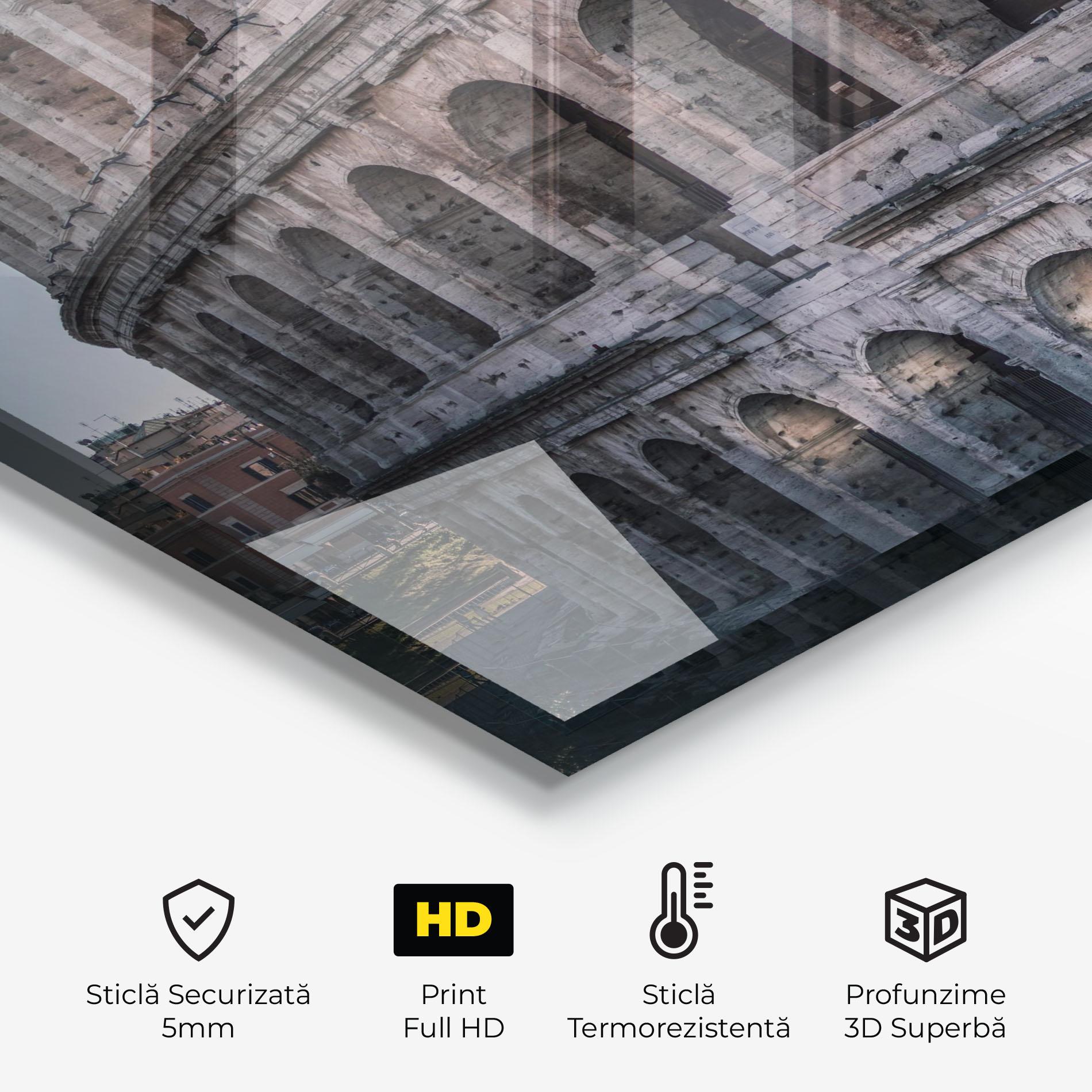 Panou Sticla Bucatarie Colosseum Roma mockup 2
