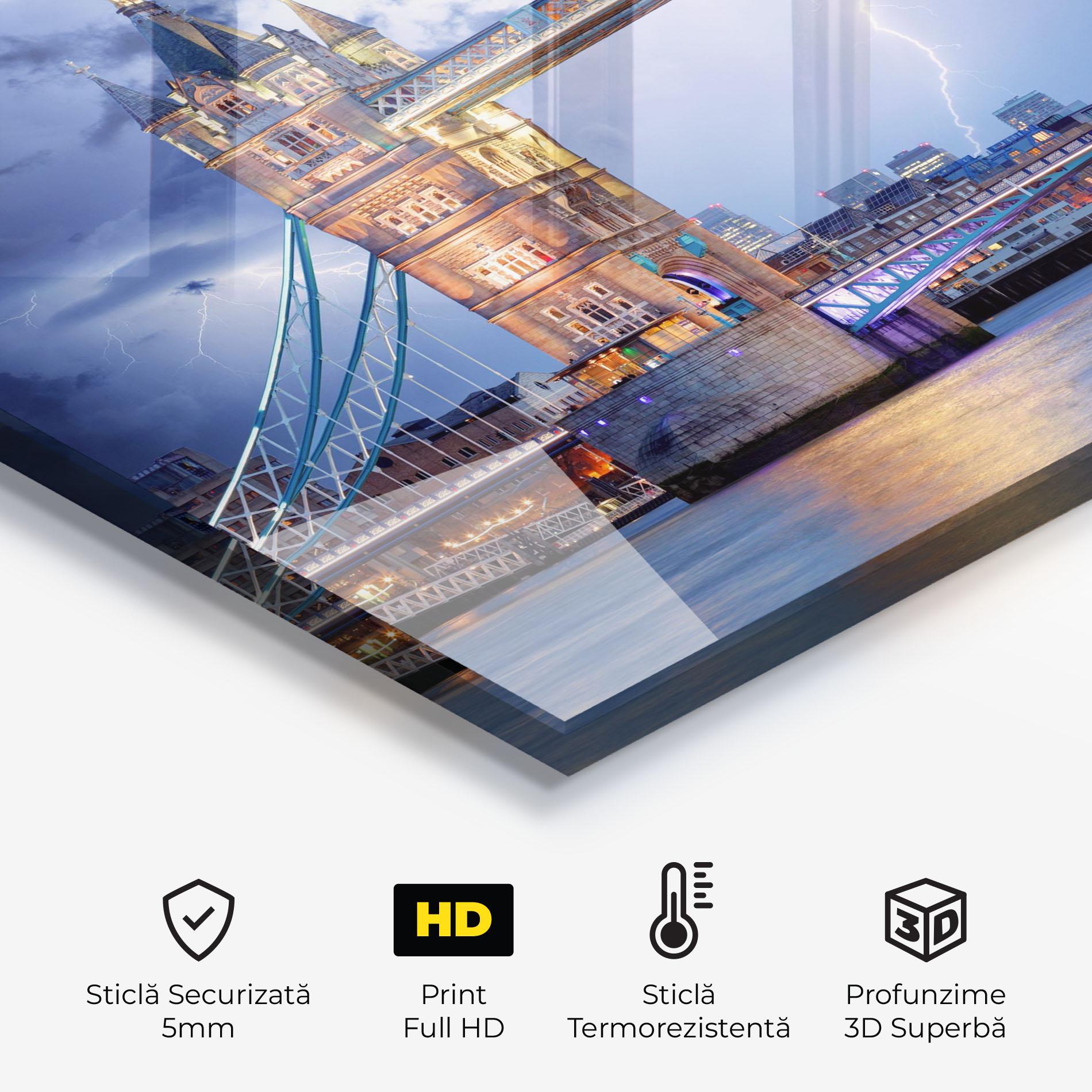 Panou Sticla Bucatarie London Tower Bridge mockup 2