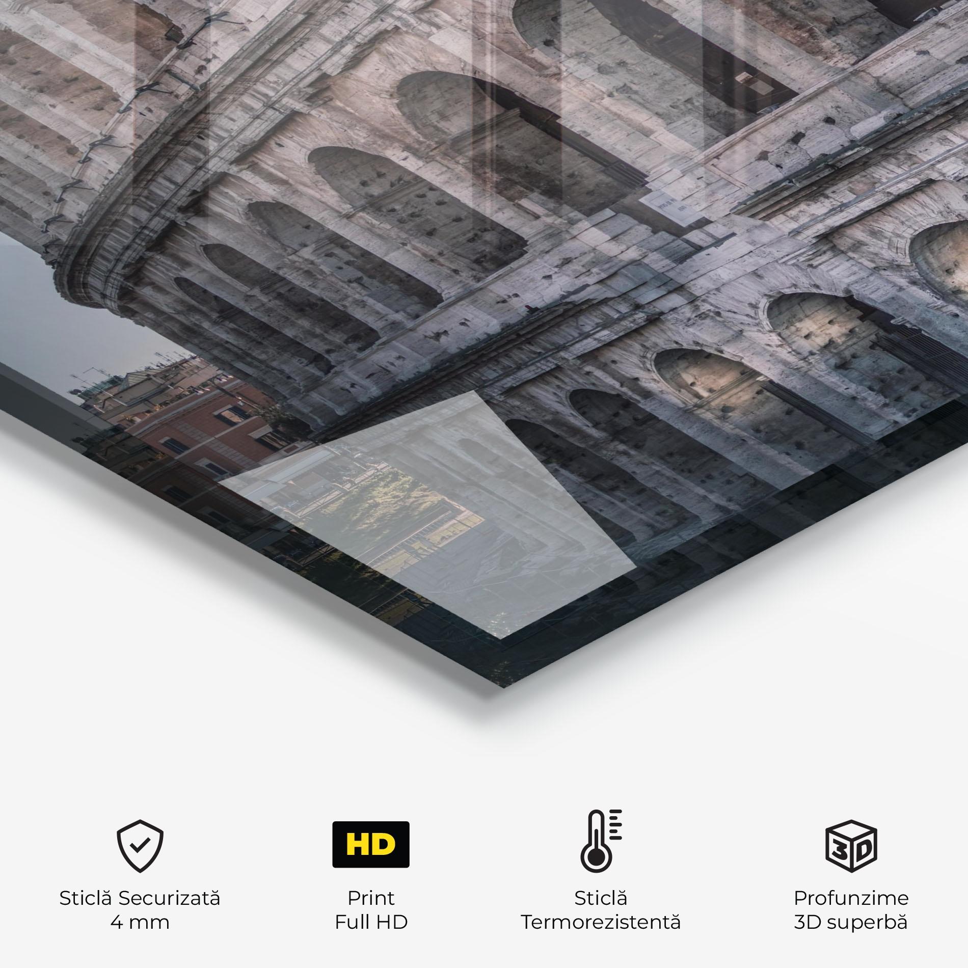 Panou Sticla Bucatarie Colosseum Roma mockup 2