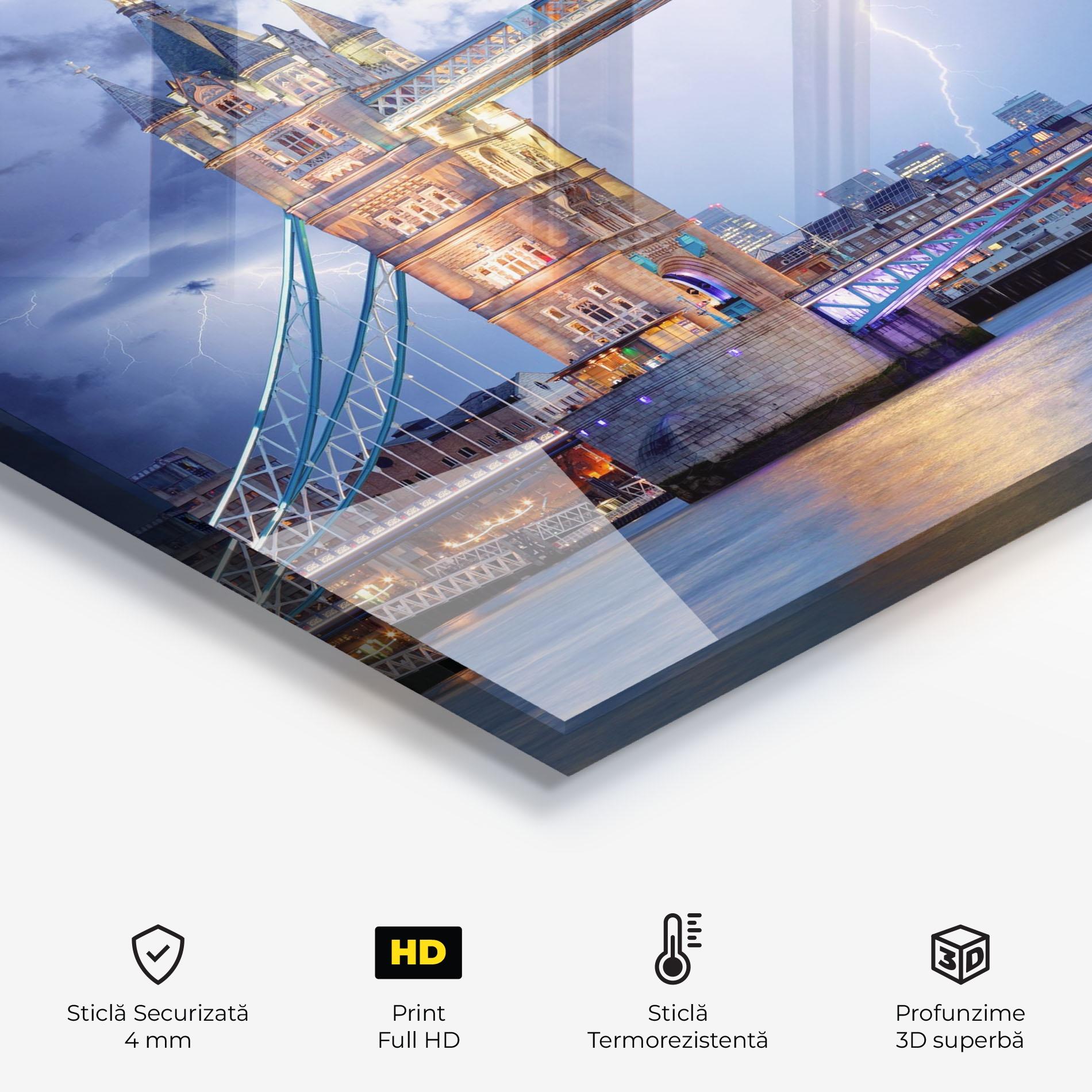 Panou Sticla Bucatarie London Tower Bridge mockup 2