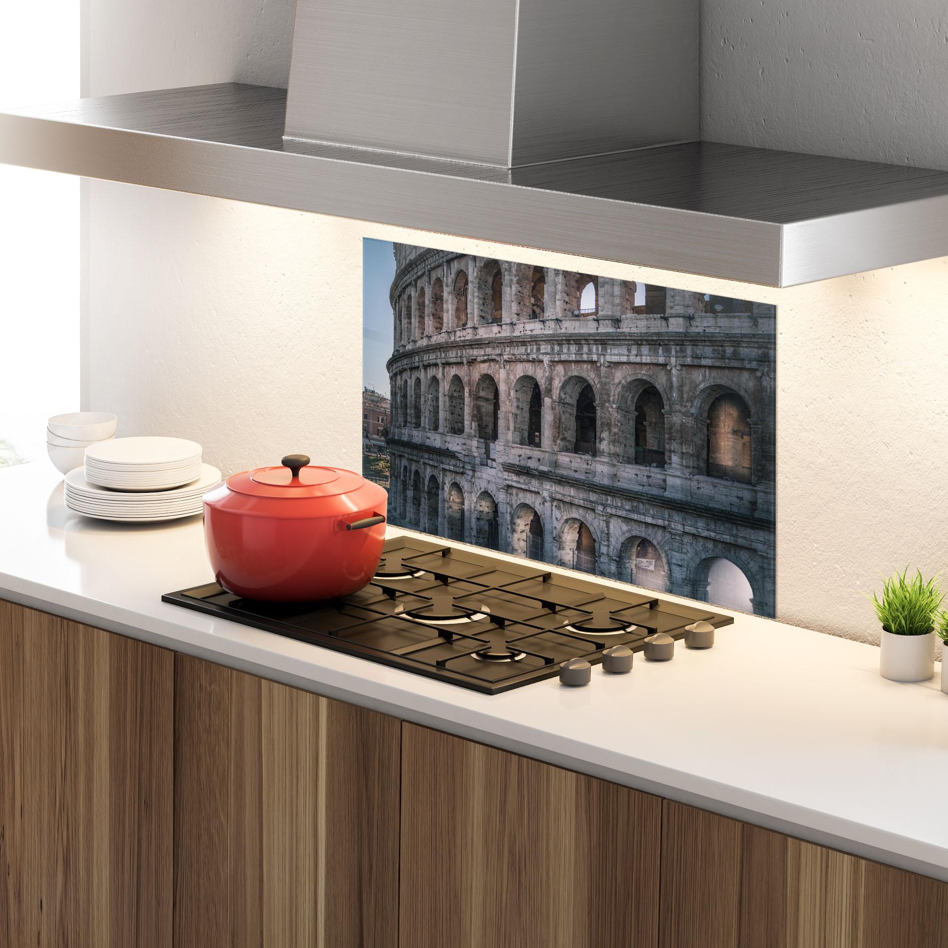 Panou Sticla Bucatarie Colosseum Roma mockup 4