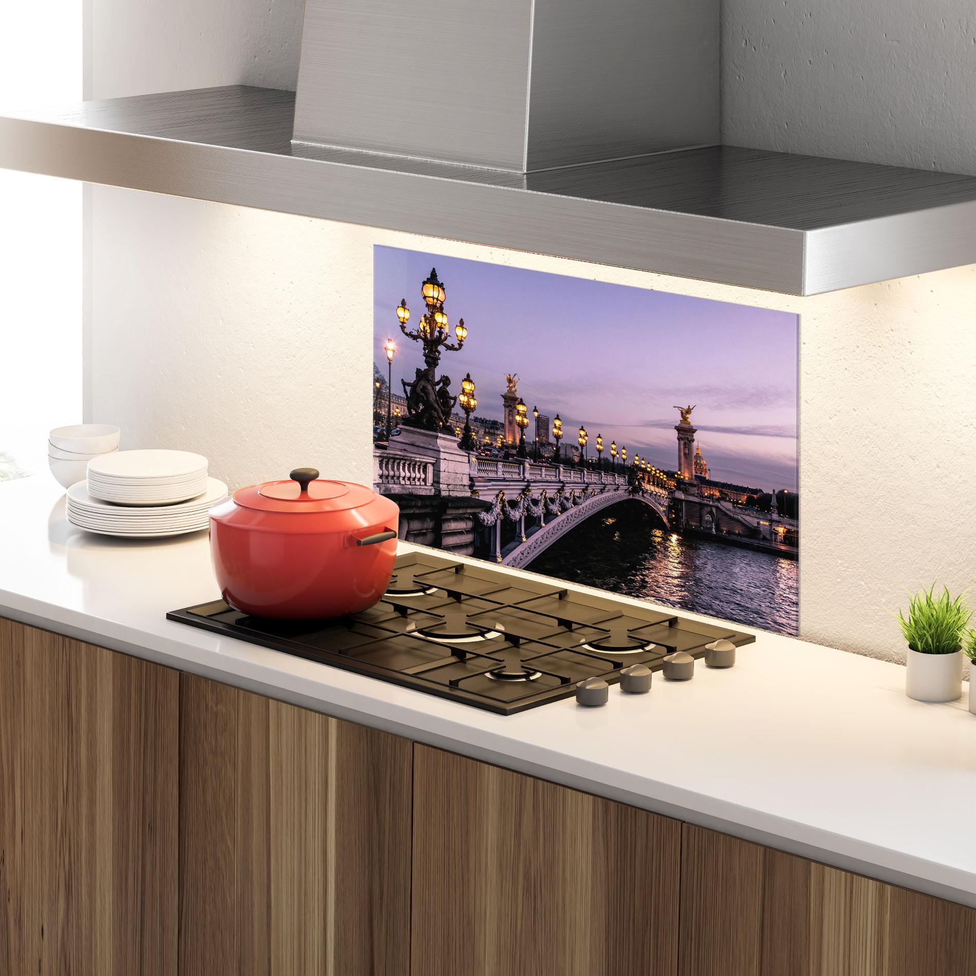 Panou Sticla Bucatarie Paris Bidge mockup 4