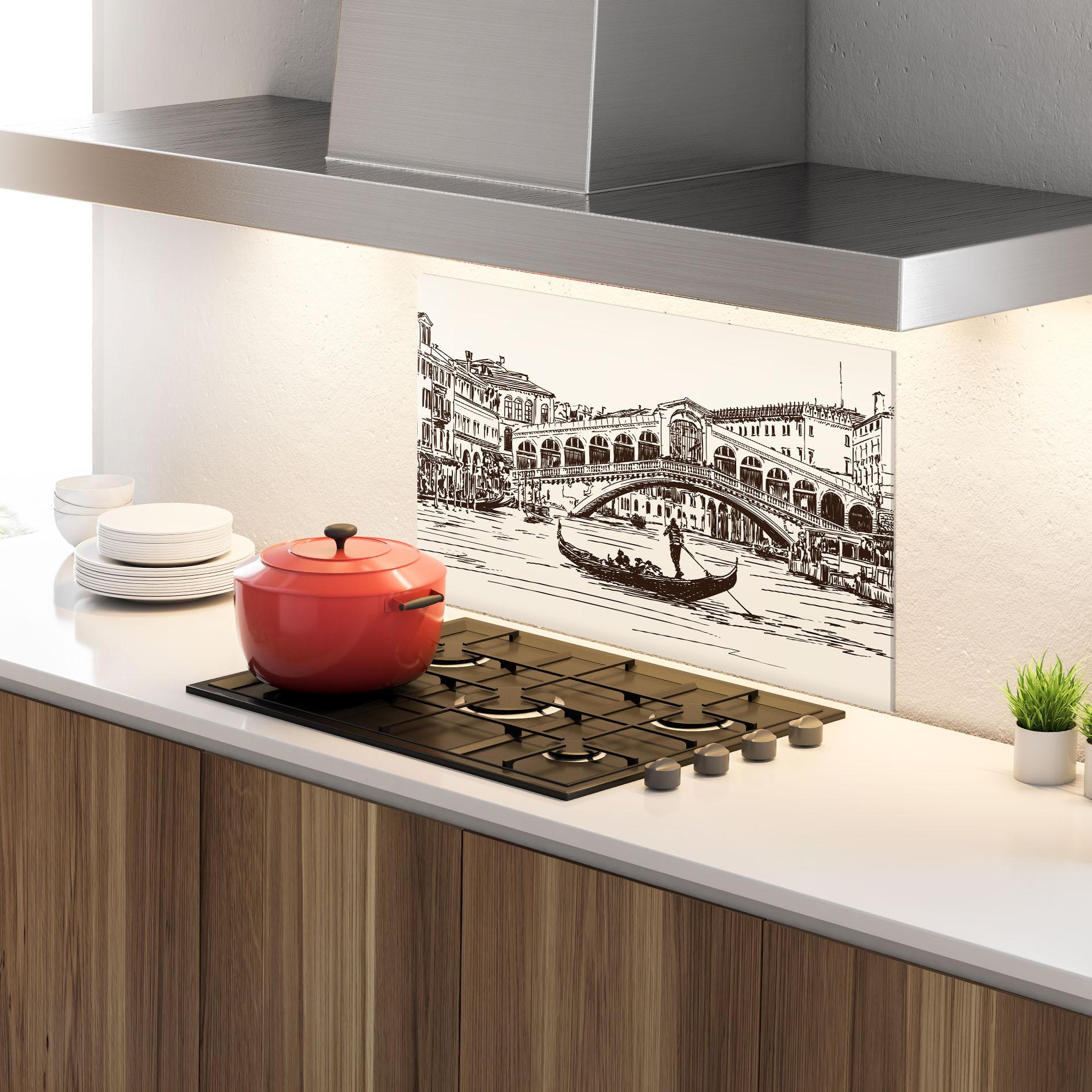 Panou Sticla Bucatarie Rialto Bridge mockup 4