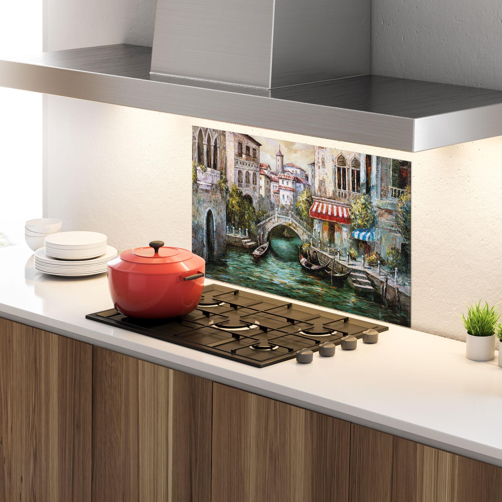 Panou Sticla Bucatarie Venice Colors mockup 4