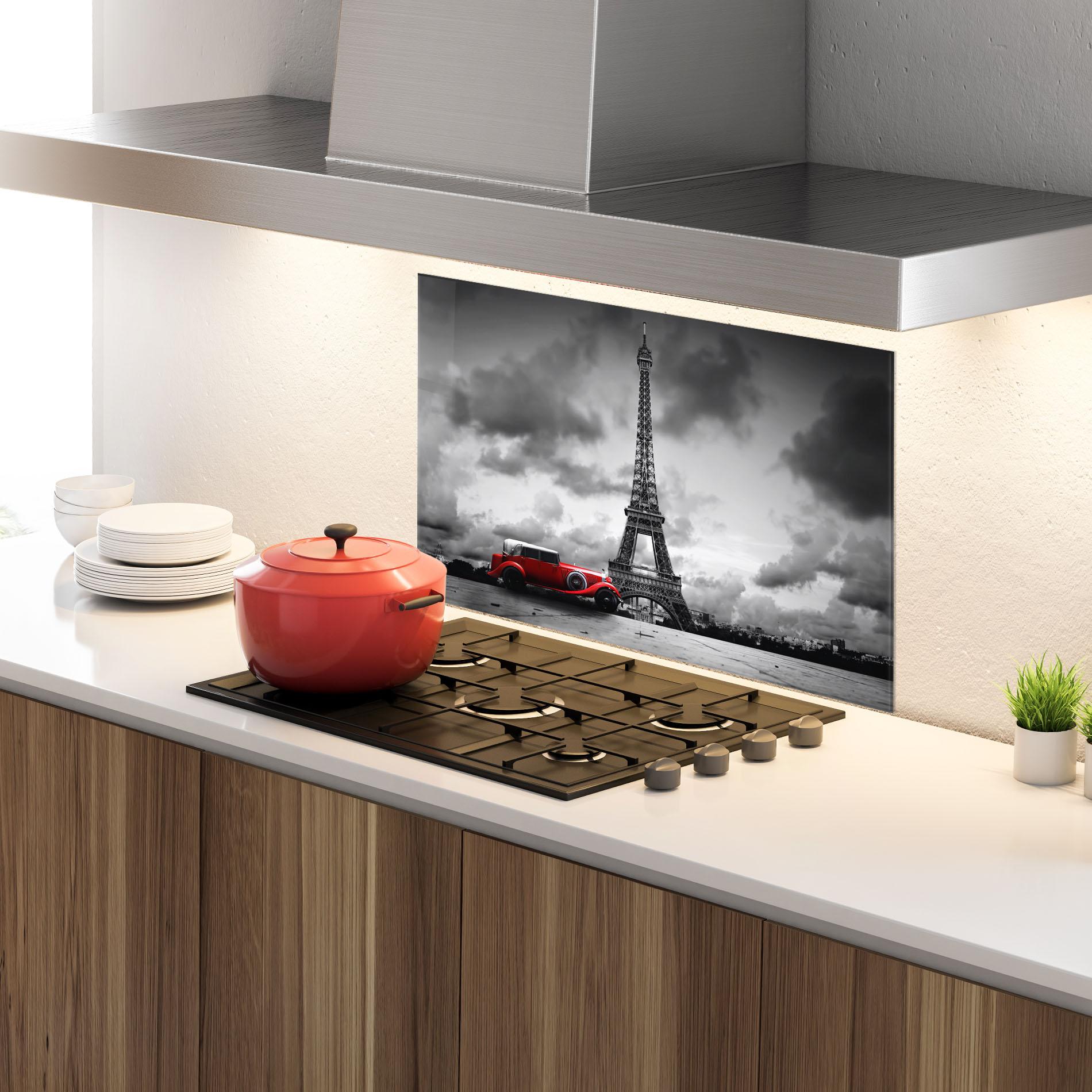 Panou Sticla Bucatarie Vintage Paris mockup 4