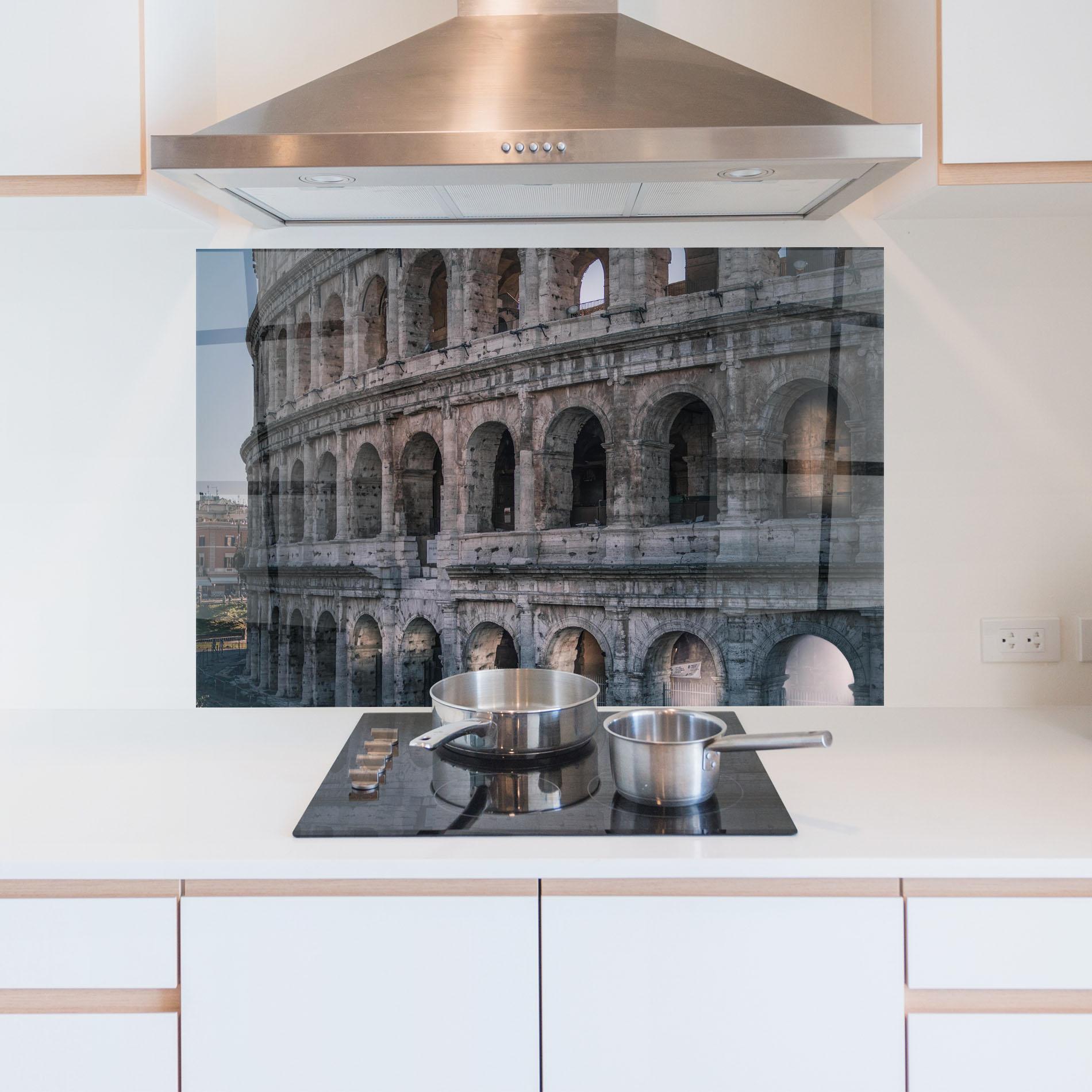 Panou Sticla Bucatarie Colosseum Roma mockup 5
