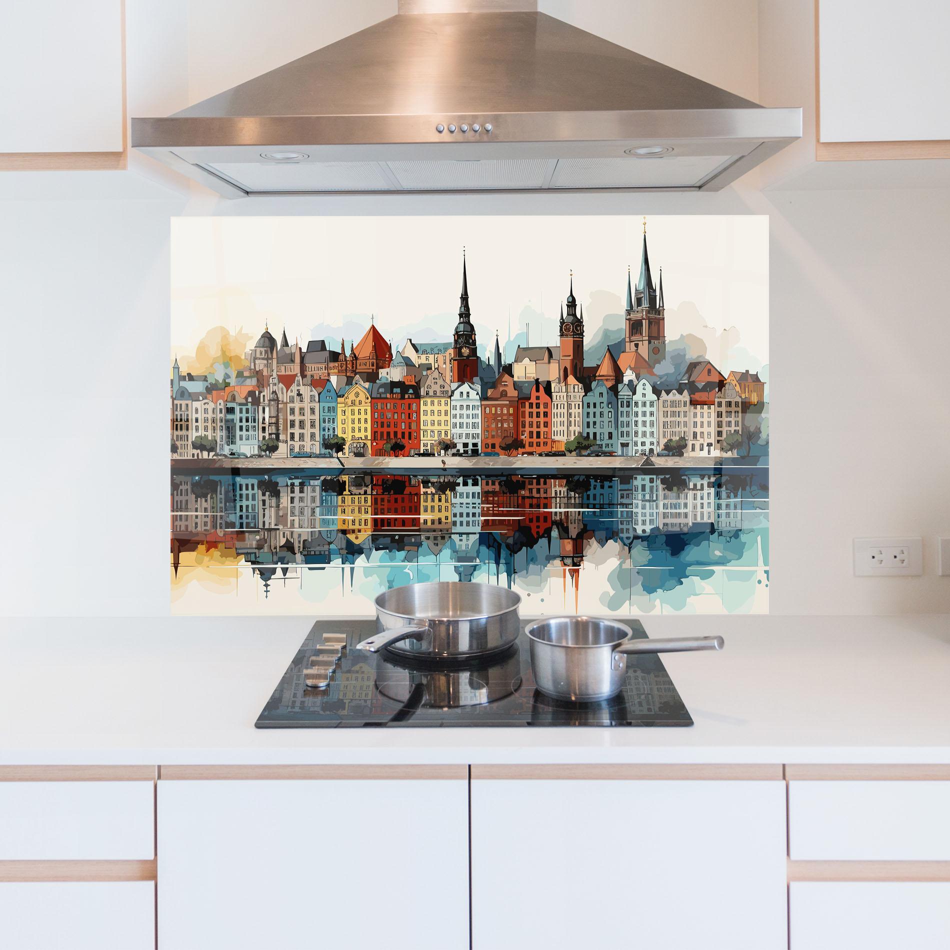 Panou Sticla Bucatarie German Buildings mockup 5