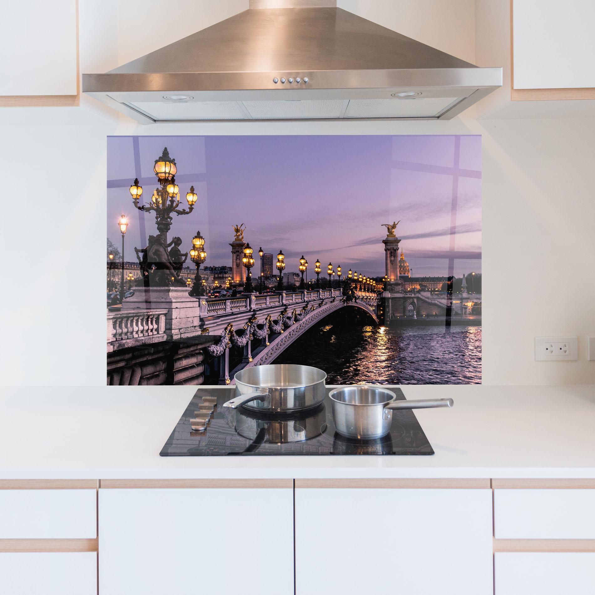 Panou Sticla Bucatarie Paris Bidge mockup 5