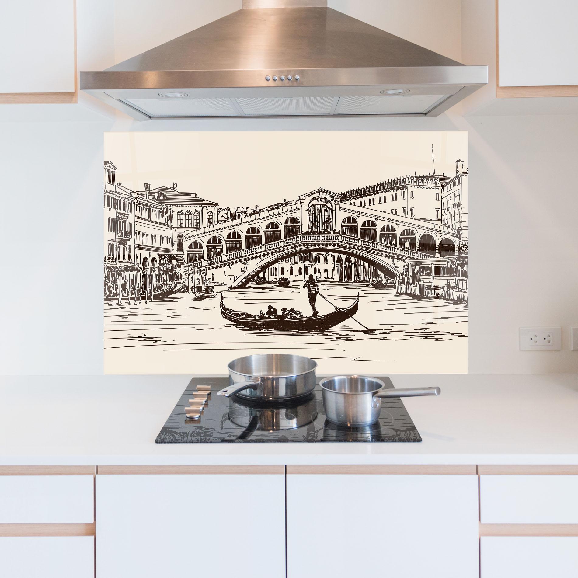 Panou Sticla Bucatarie Rialto Bridge mockup 5