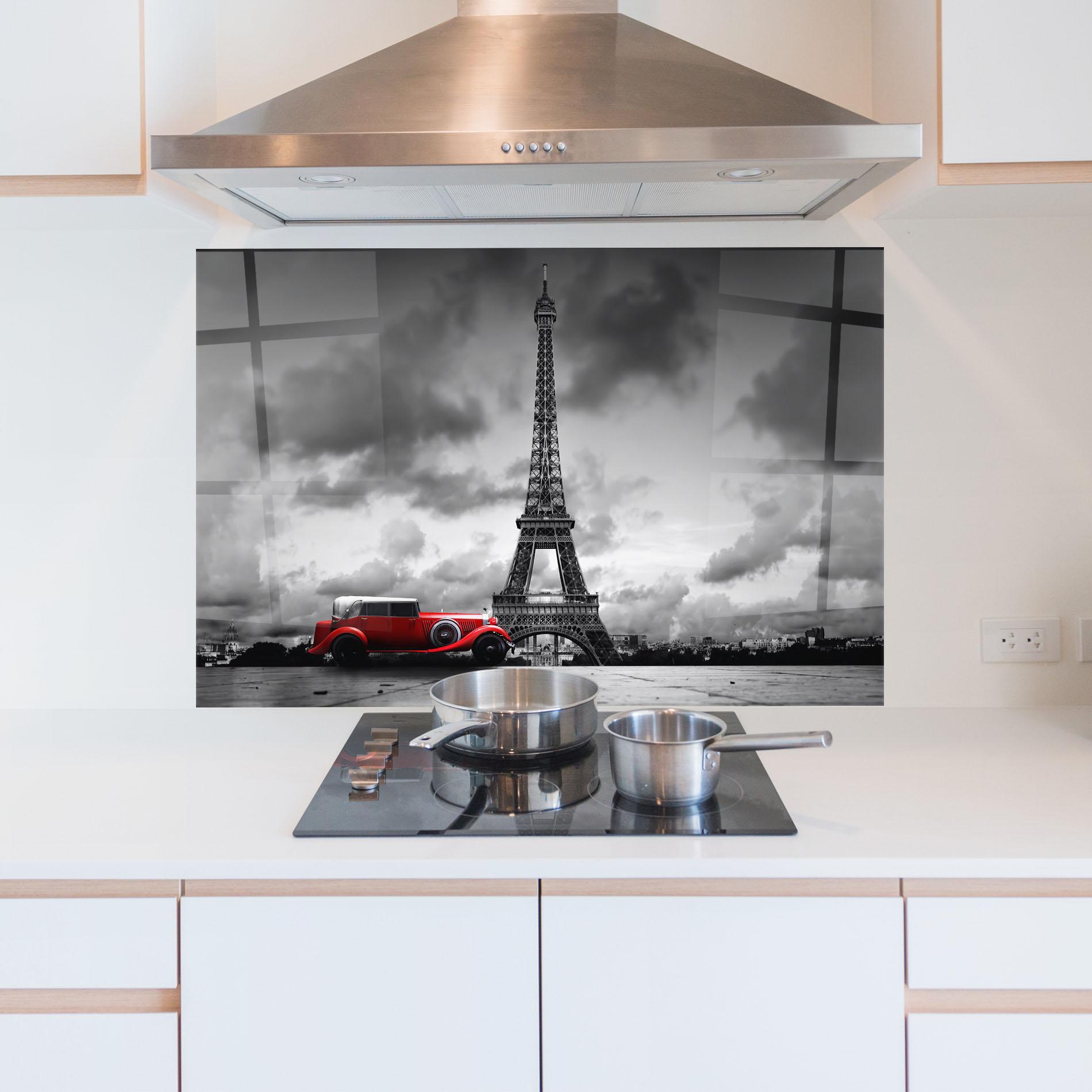 Panou Sticla Bucatarie Vintage Paris mockup 5