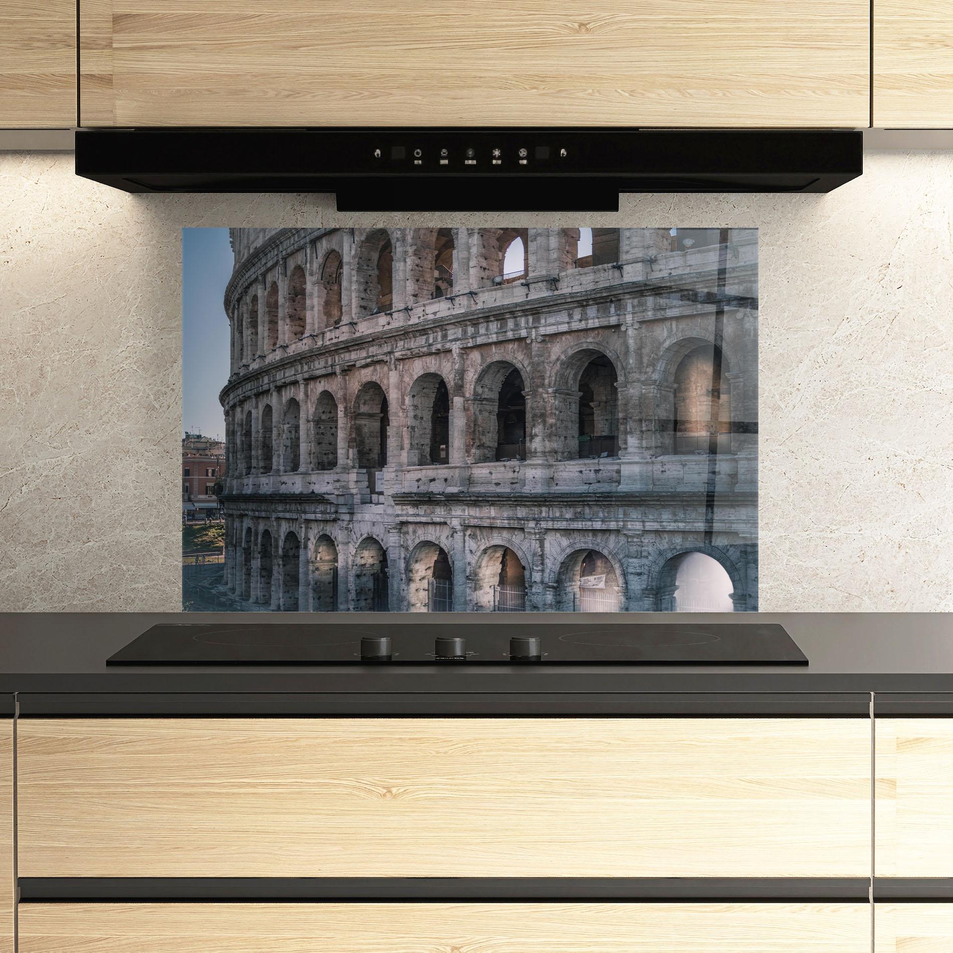 Panou Sticla Bucatarie Colosseum Roma mockup 3