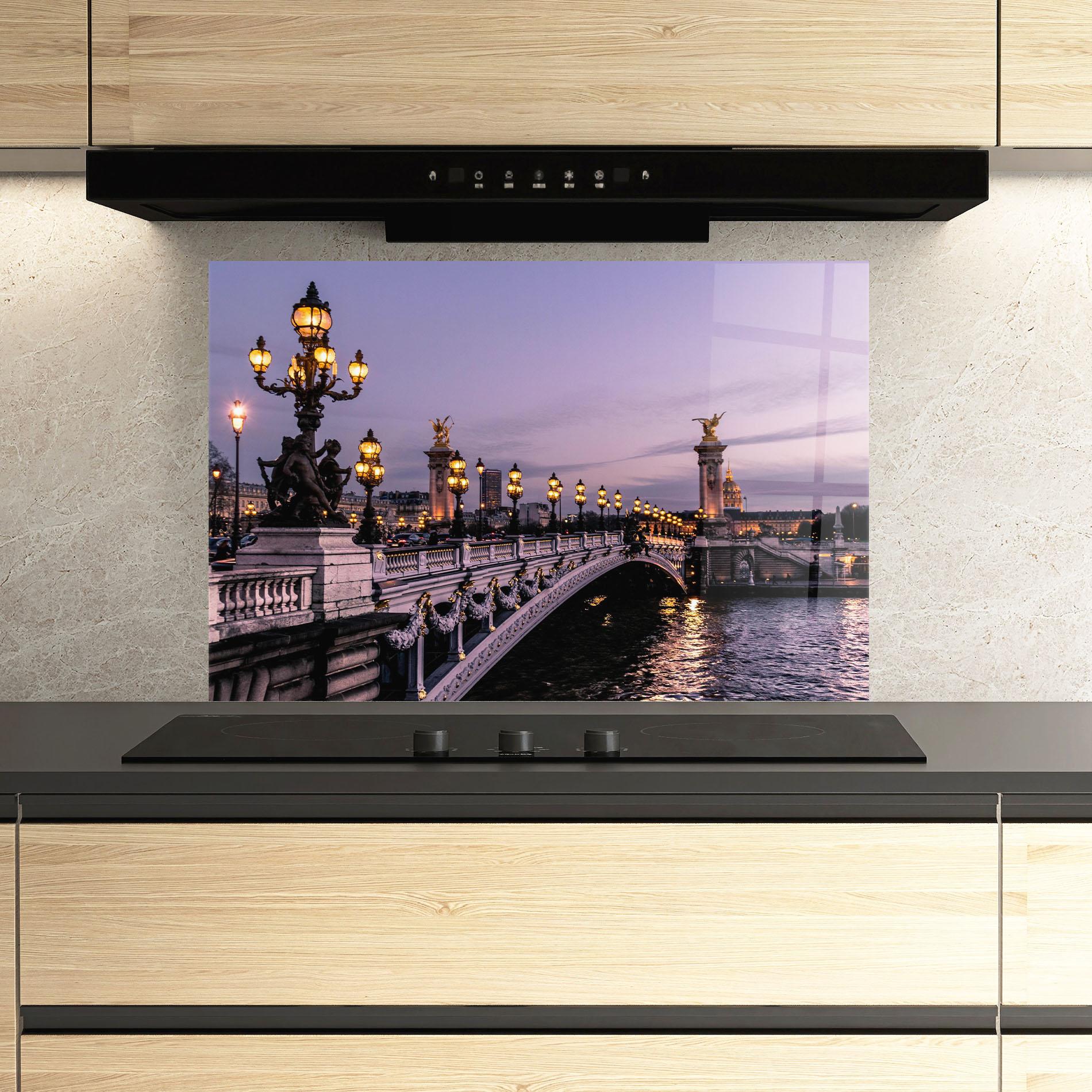 Panou Sticla Bucatarie Paris Bidge mockup 3