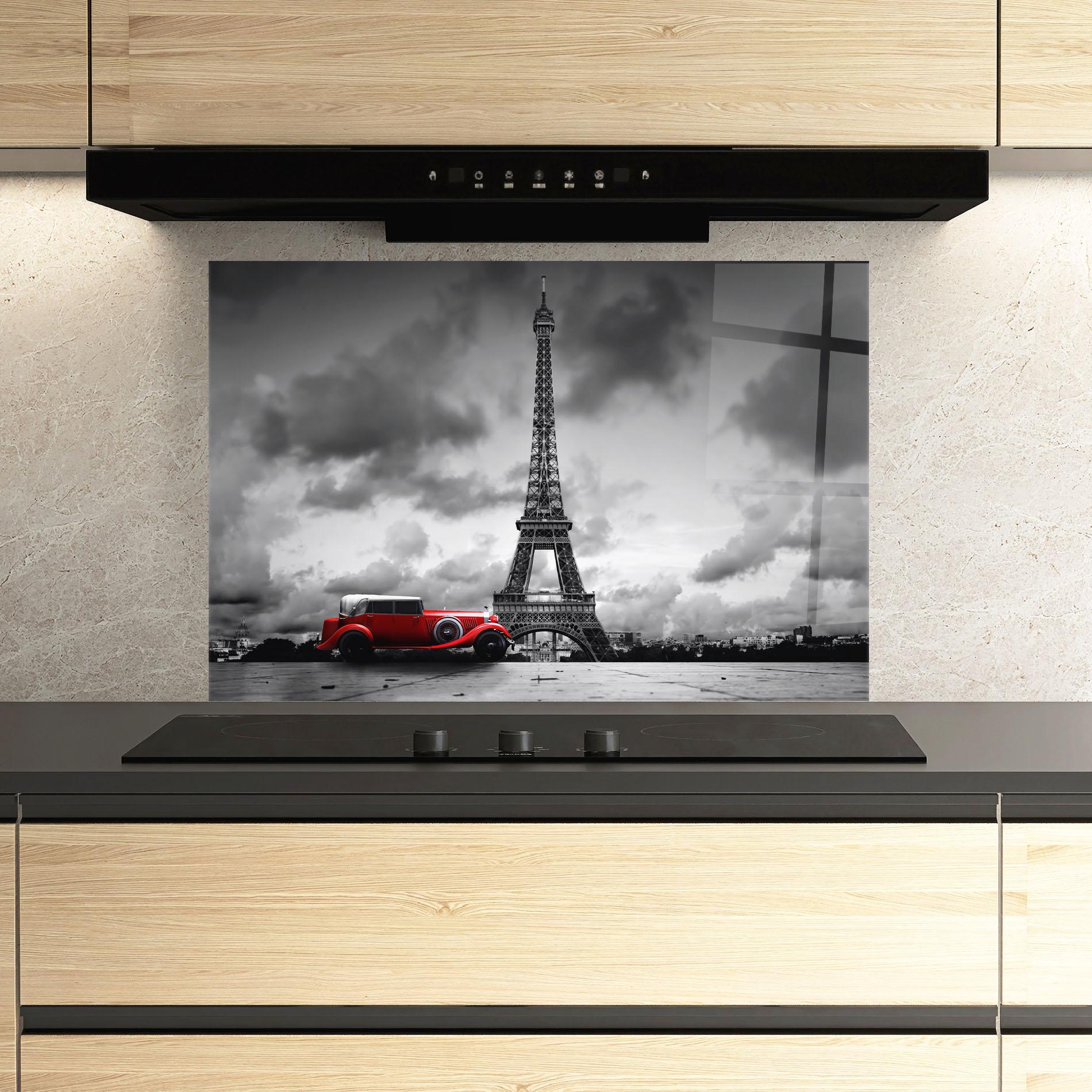 Panou Sticla Bucatarie Vintage Paris mockup 3