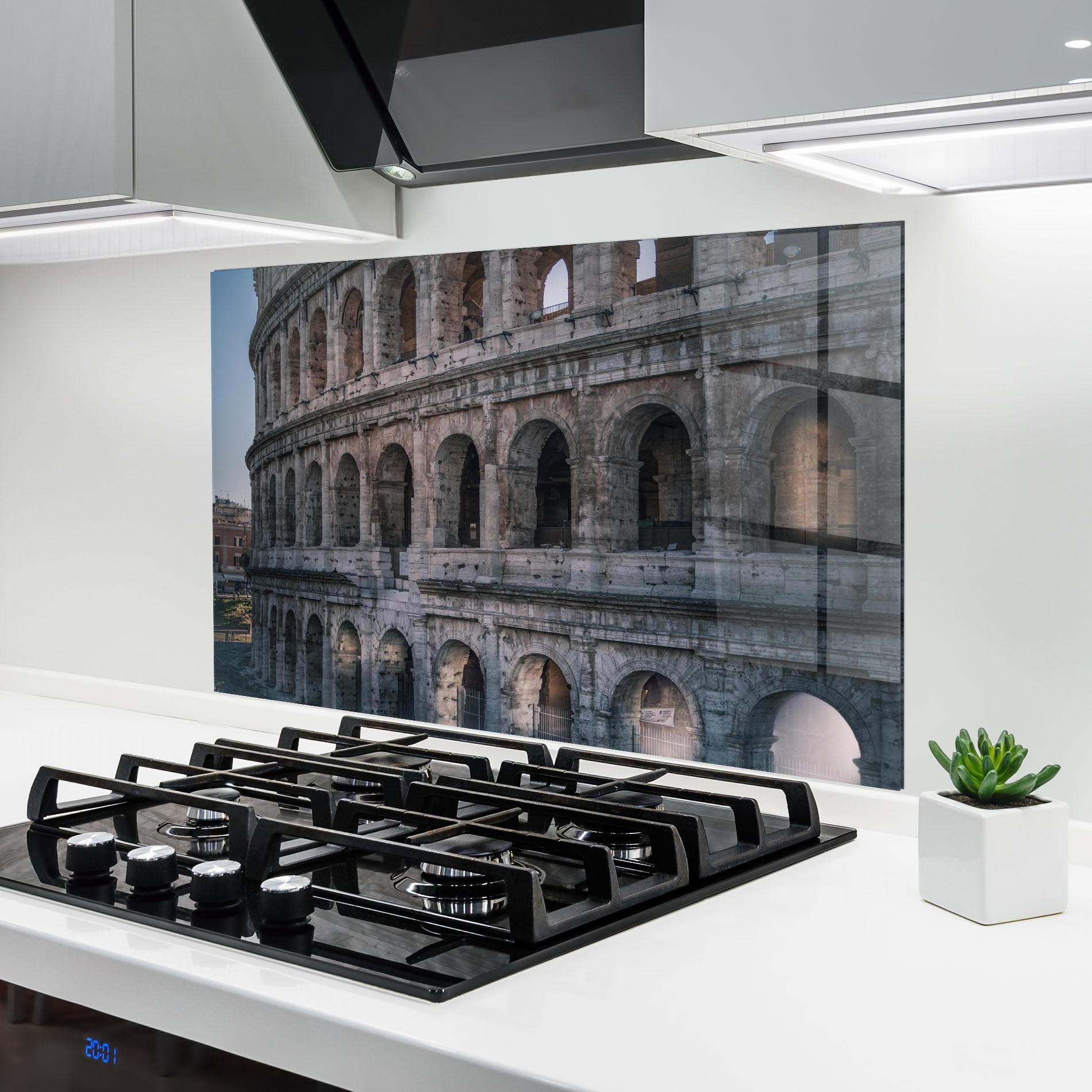 Panou Sticla Bucatarie Colosseum Roma mockup 6