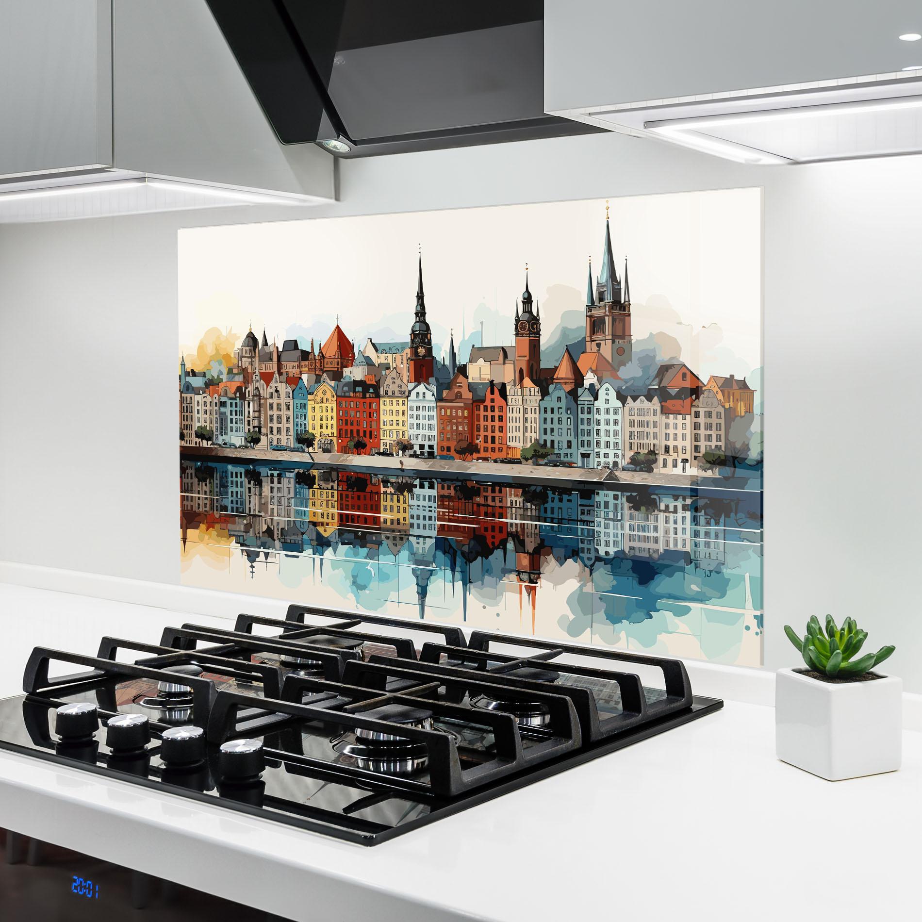 Panou Sticla Bucatarie German Buildings mockup 6