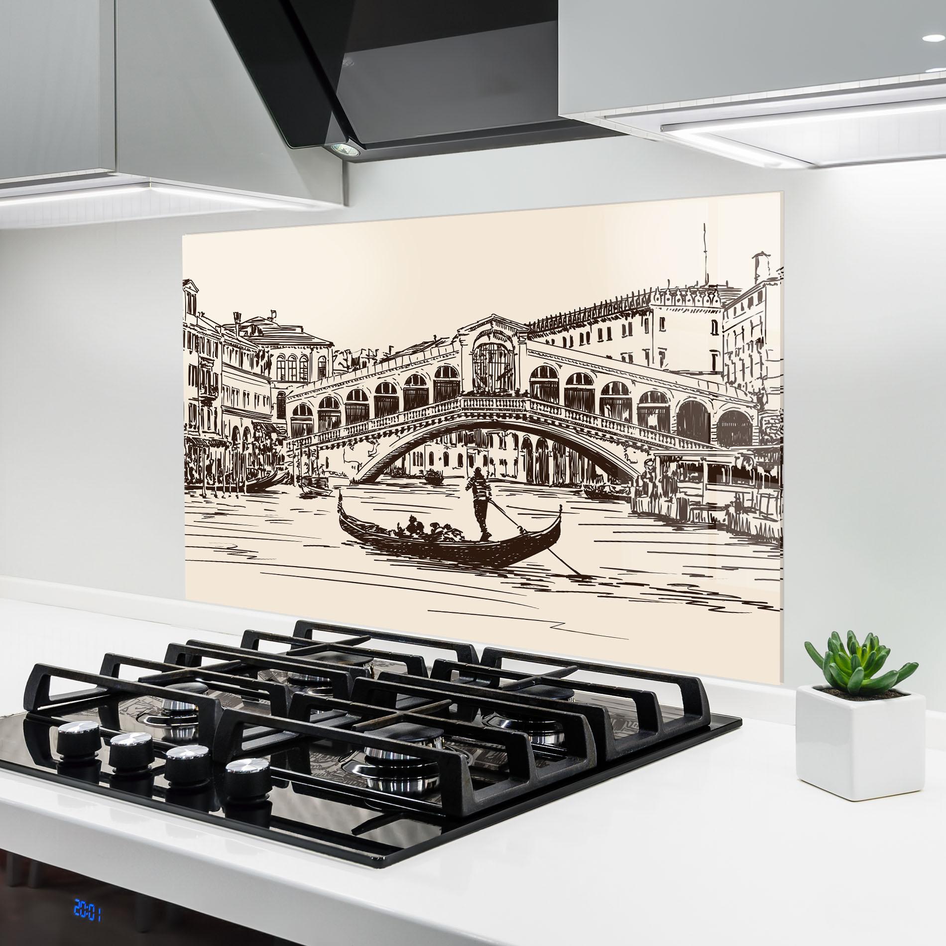 Panou Sticla Bucatarie Rialto Bridge mockup 6