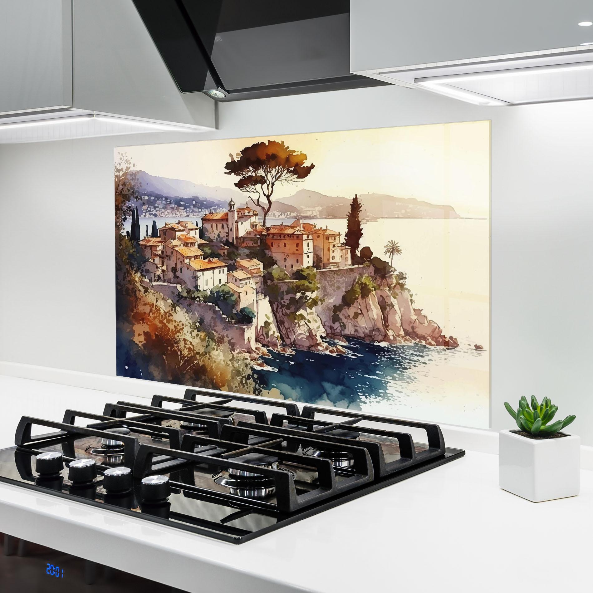 Panou Sticla Bucatarie Stunning View Painting mockup 6