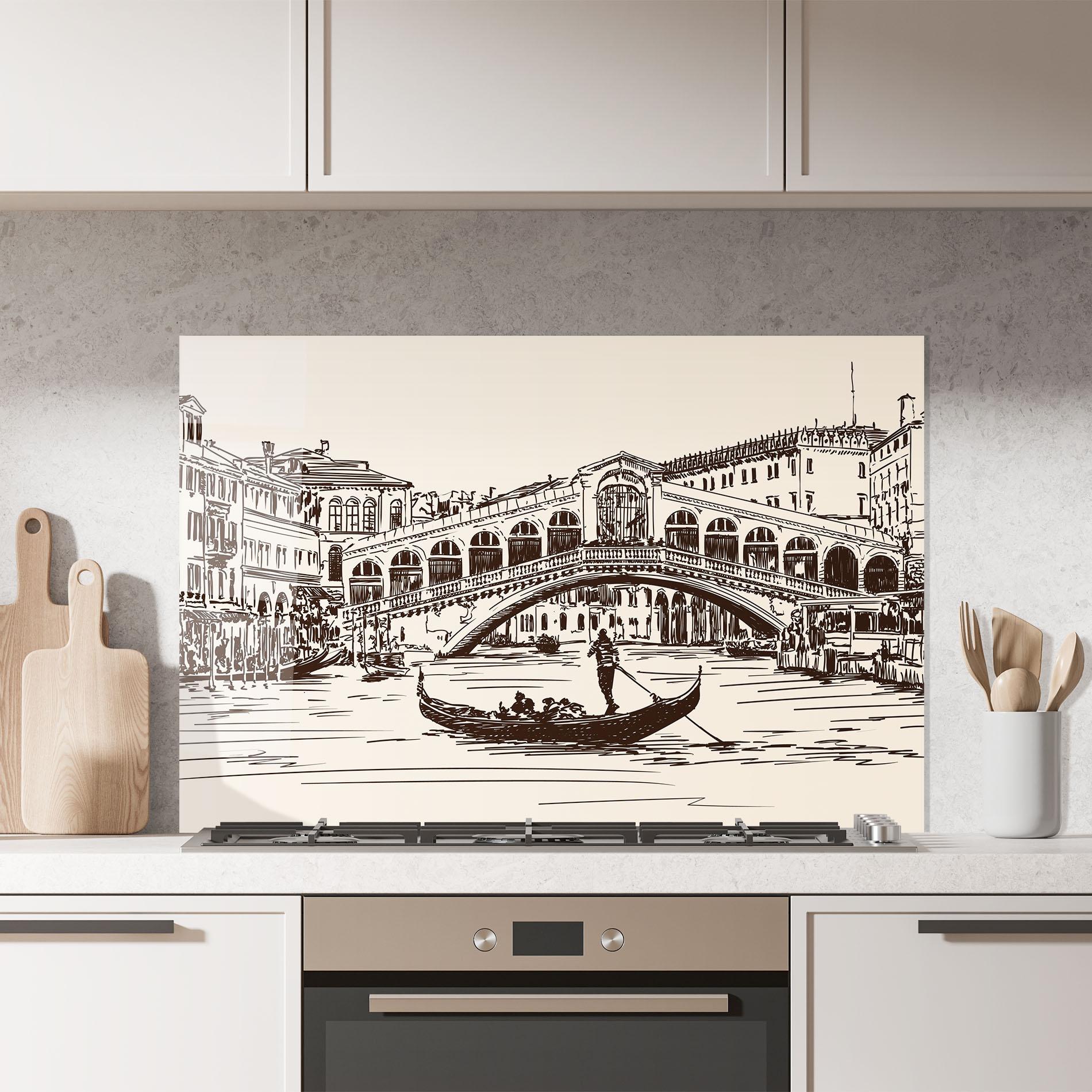 Panou Sticla Bucatarie Rialto Bridge mockup 7