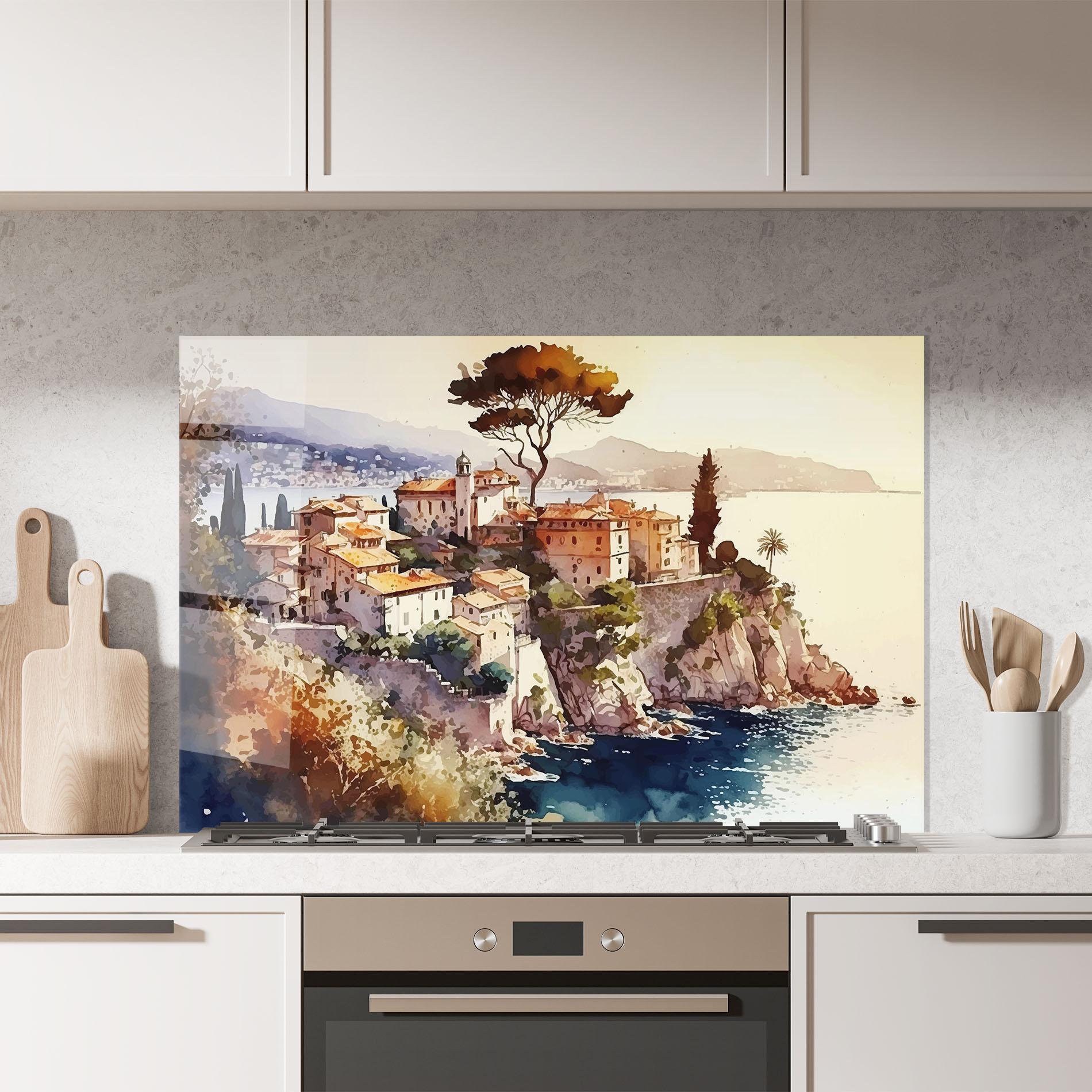 Panou Sticla Bucatarie Stunning View Painting mockup 7