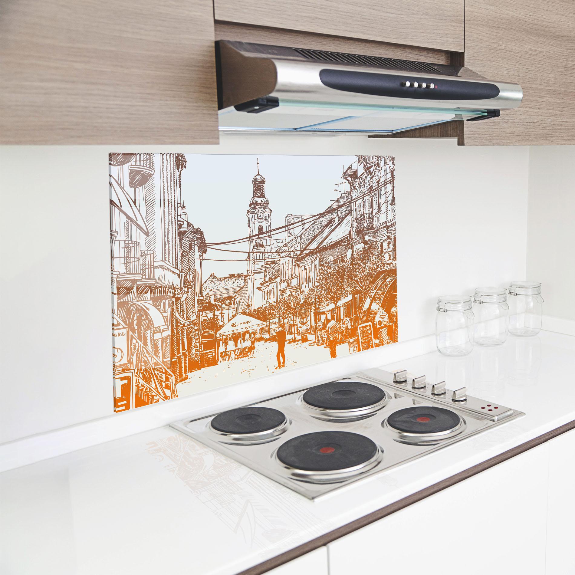 Panou Sticla Bucatarie Cityscape Ukraine mockup 8