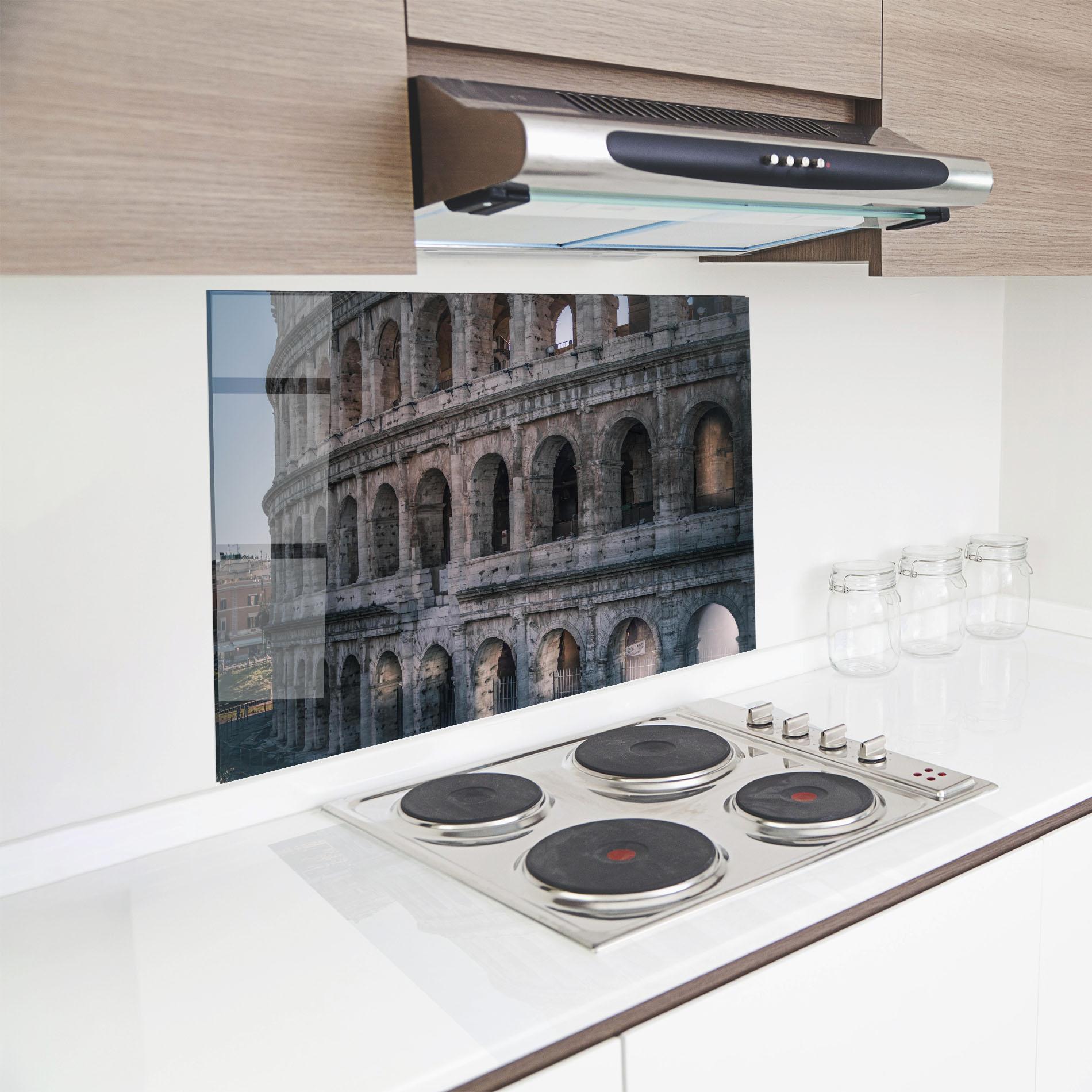 Panou Sticla Bucatarie Colosseum Roma mockup 8