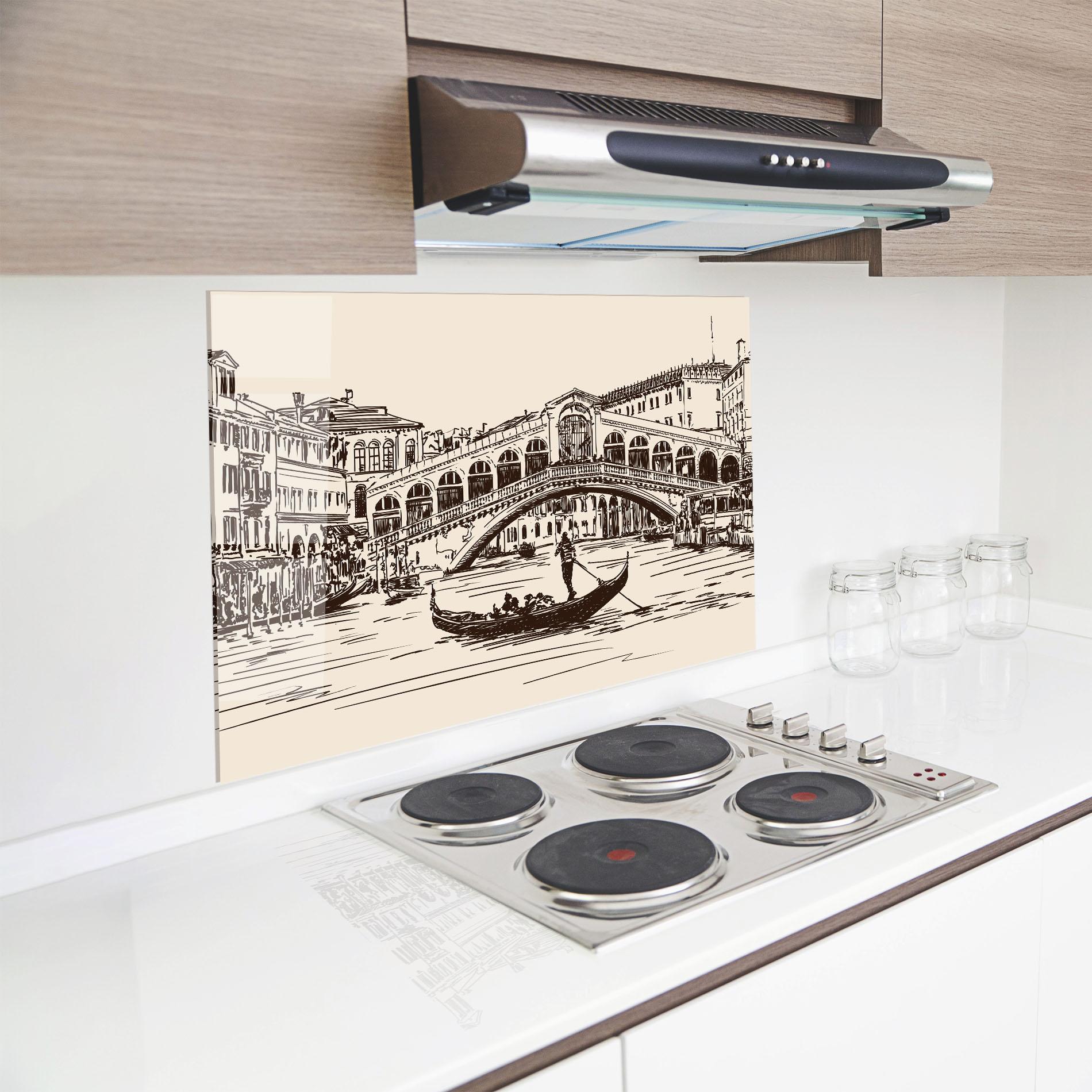 Panou Sticla Bucatarie Rialto Bridge mockup 8