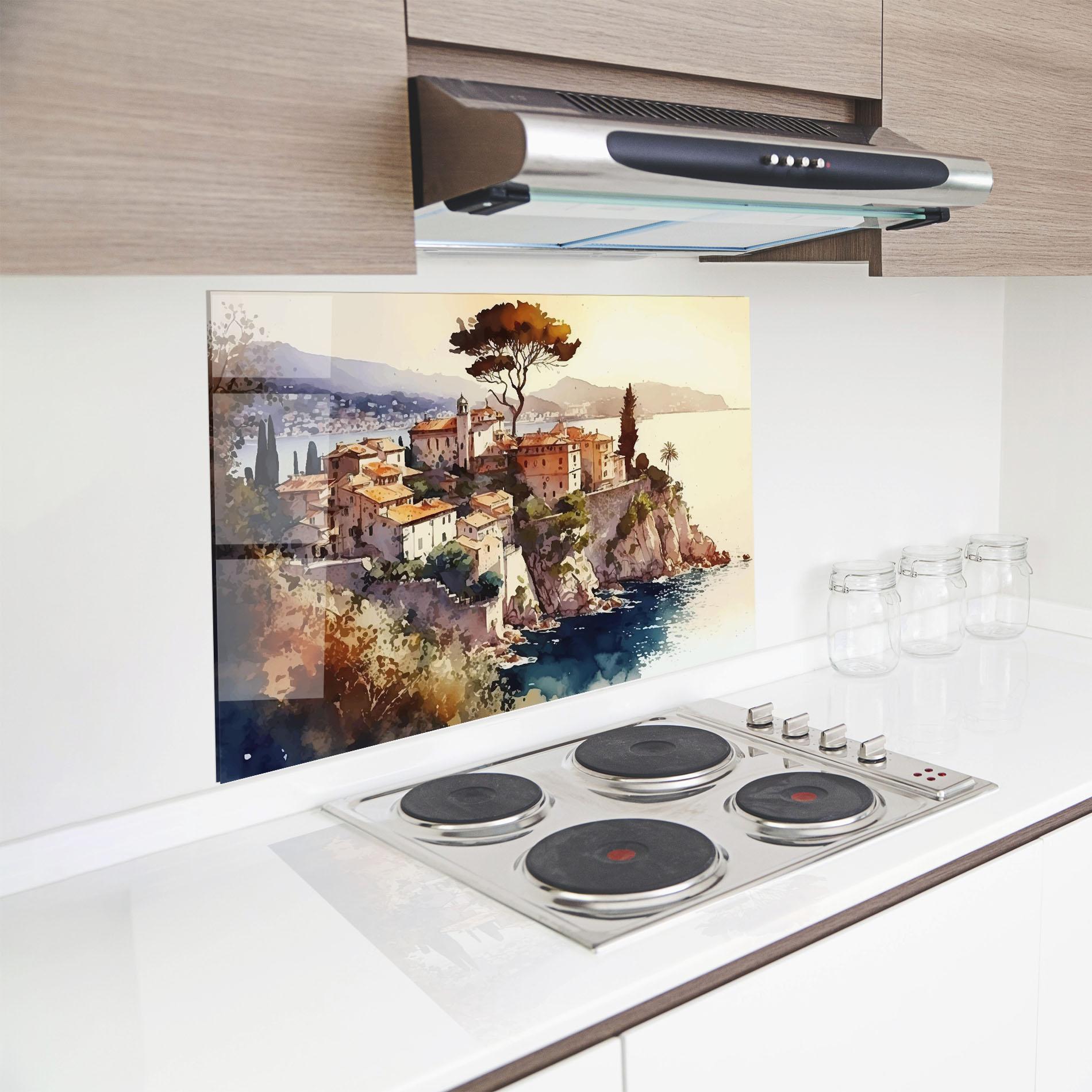 Panou Sticla Bucatarie Stunning View Painting mockup 8