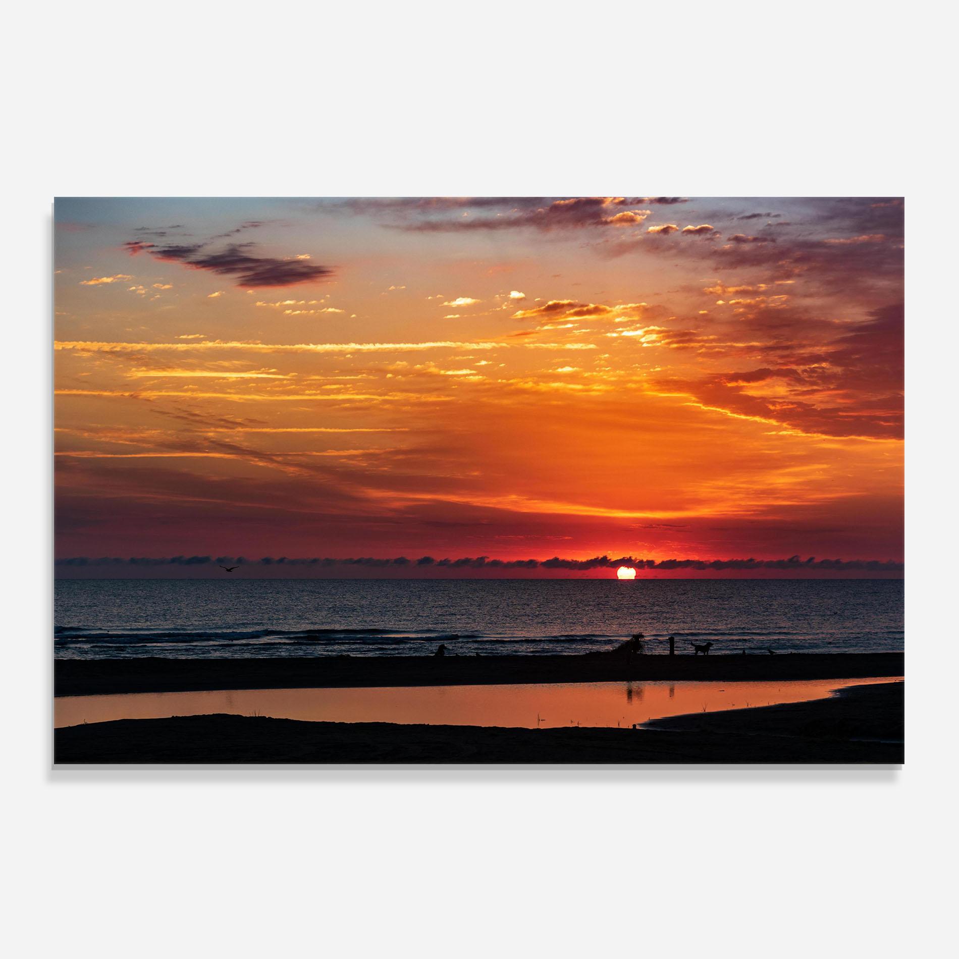 Panou Sticla Bucatarie Colorful Sunrise Sea mockup 0